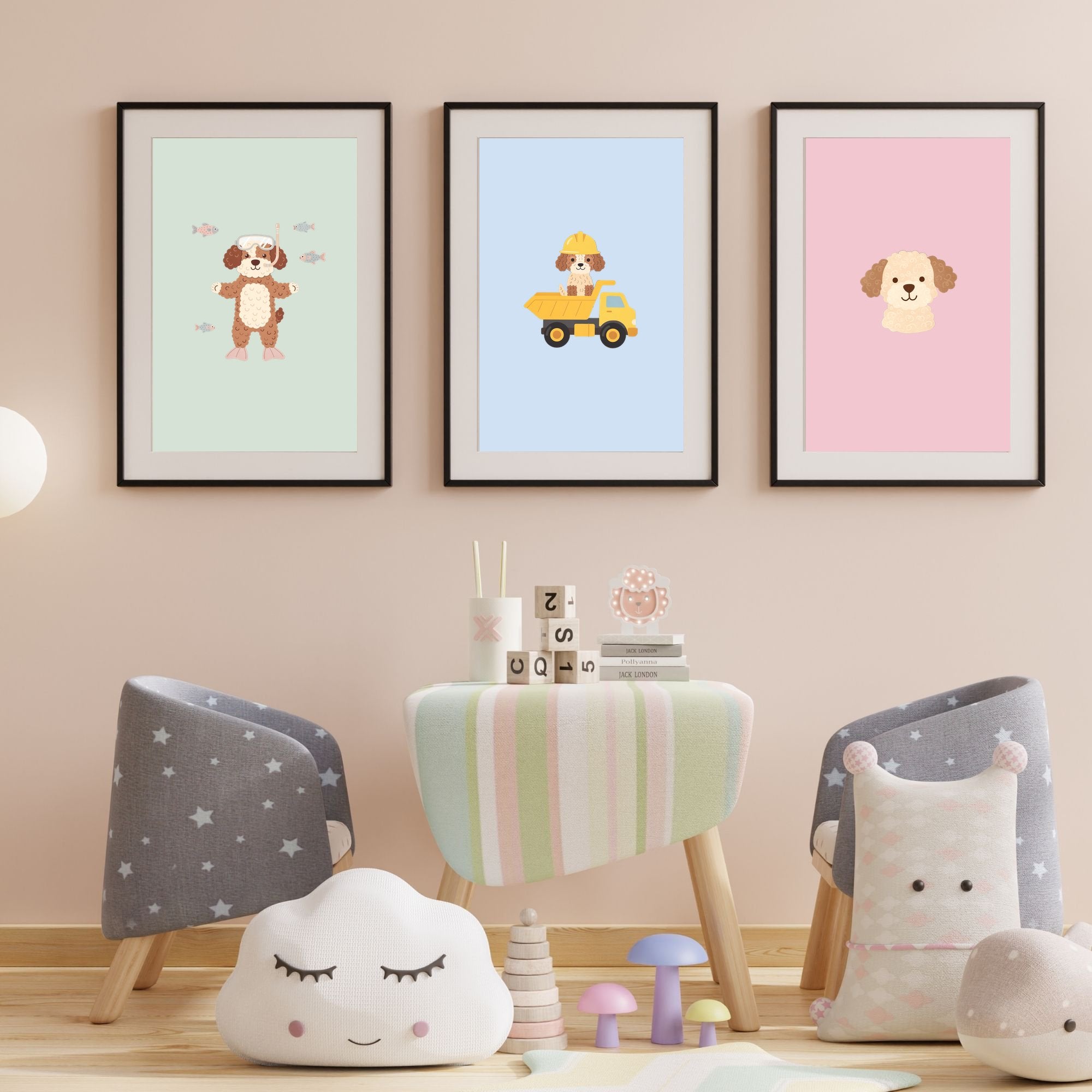 Lagotto Kids Nursery Wall Art Print Bundle — 22 Dog Costume Designs, 5 Colours, 6 Print Sizes | Digital Download