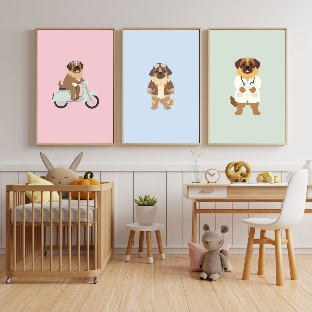 Leonberger Kids Nursery Wall Art Print Bundle — 22 Dog Costume Designs, 5 Colours, 6 Print Sizes | Digital Download