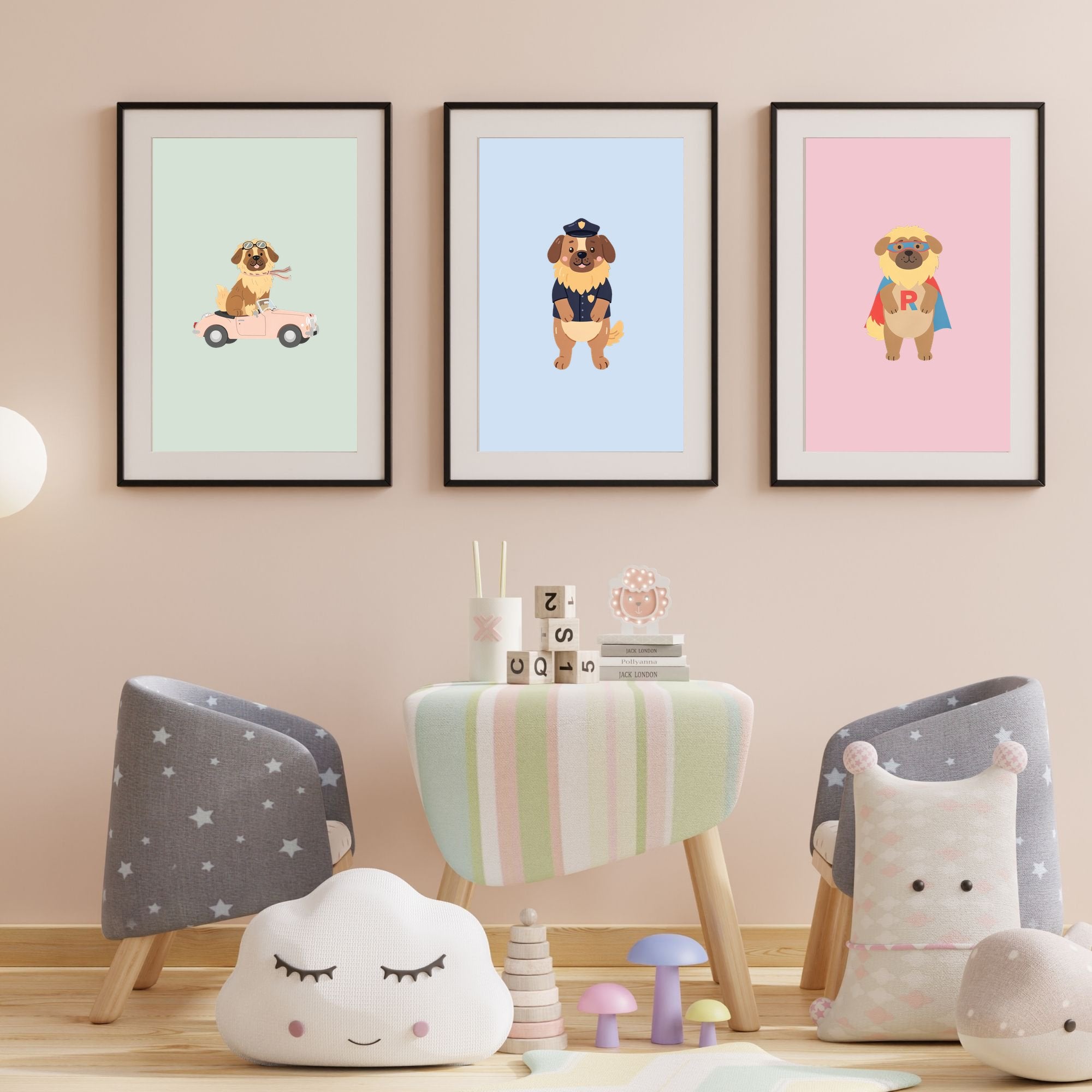Leonberger Kids Nursery Wall Art Print Bundle — 22 Dog Costume Designs, 5 Colours, 6 Print Sizes | Digital Download