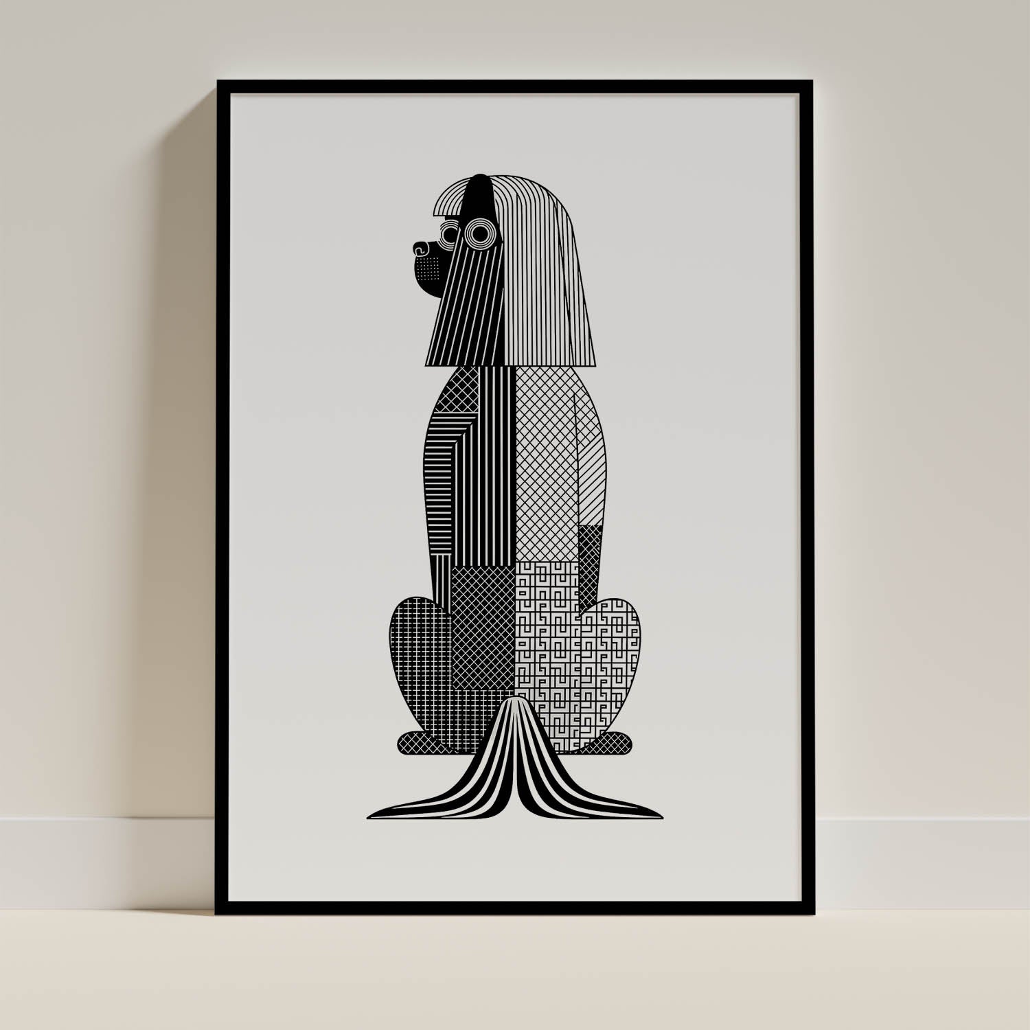 Lhasa Apso Geometric Line Art mockup