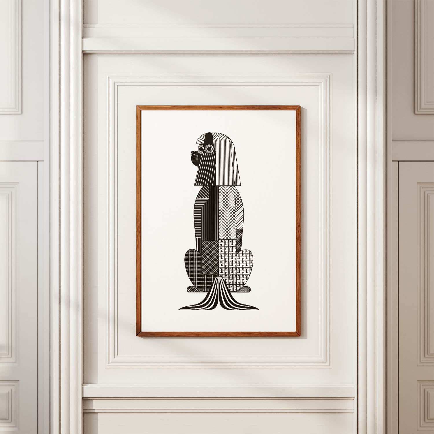 Lhasa Apso Geometric Line Art mockup