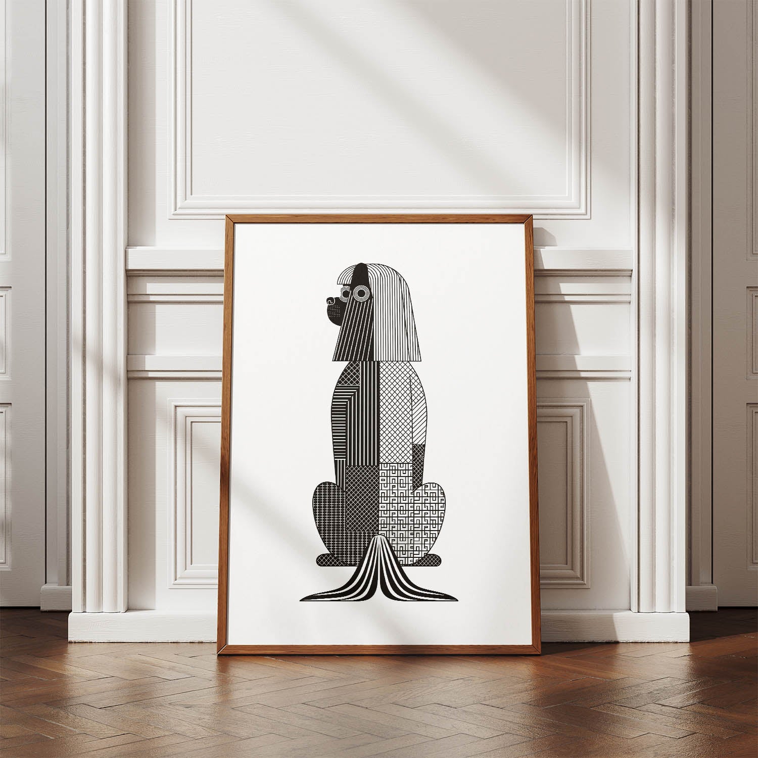 Lhasa Apso Geometric Line Art mockup