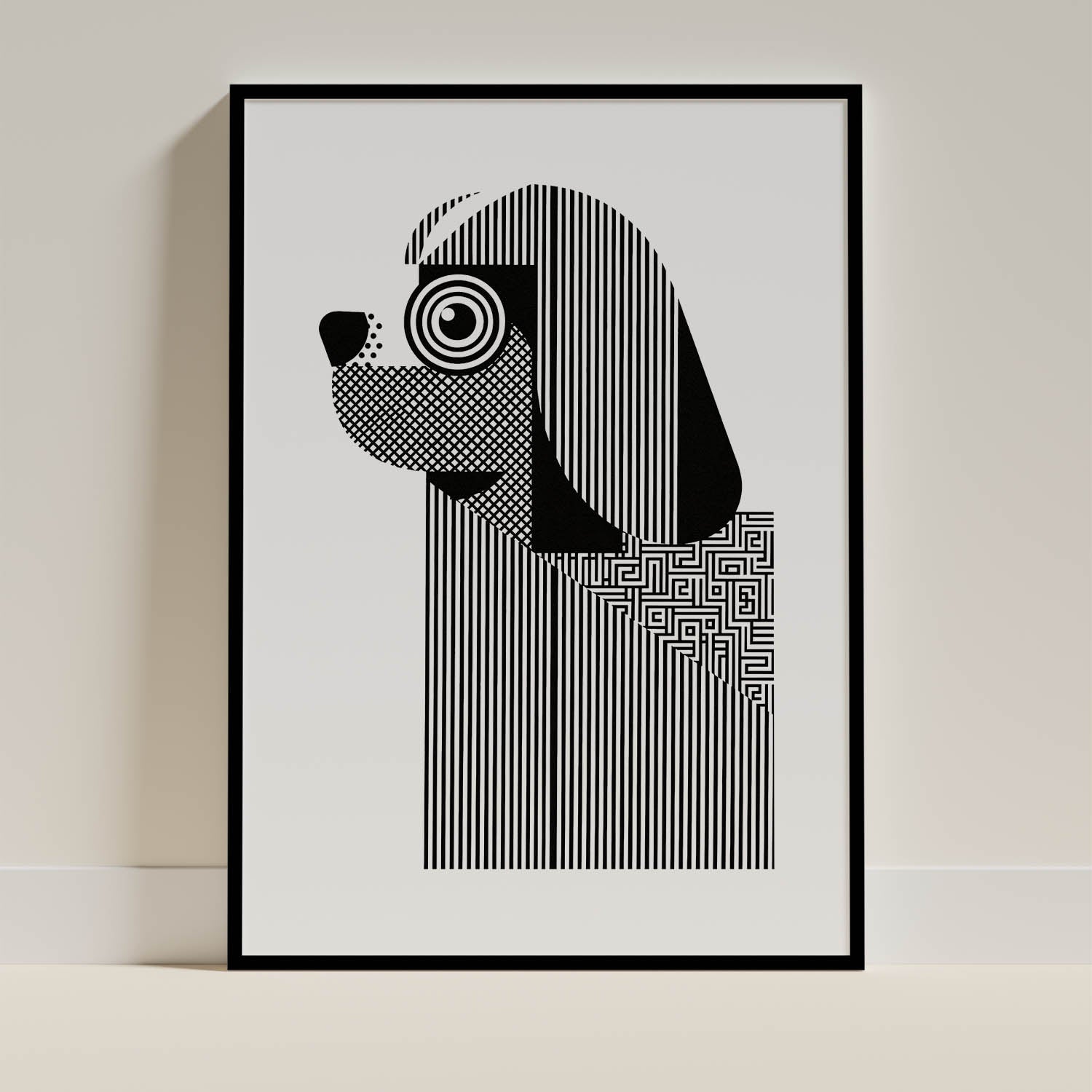 Lhasa Apso Geometric Line Art mockup