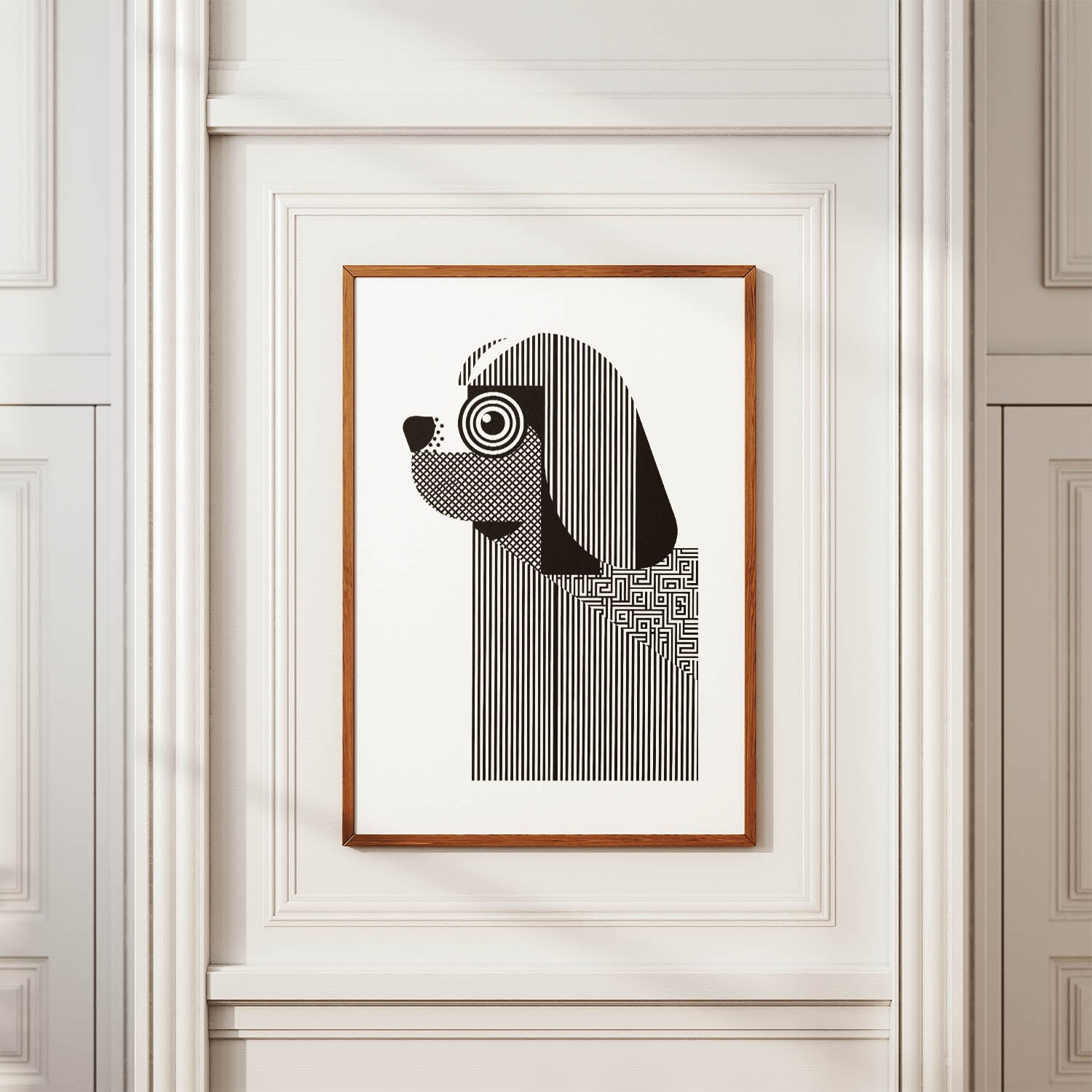 Lhasa Apso Geometric Line Art mockup