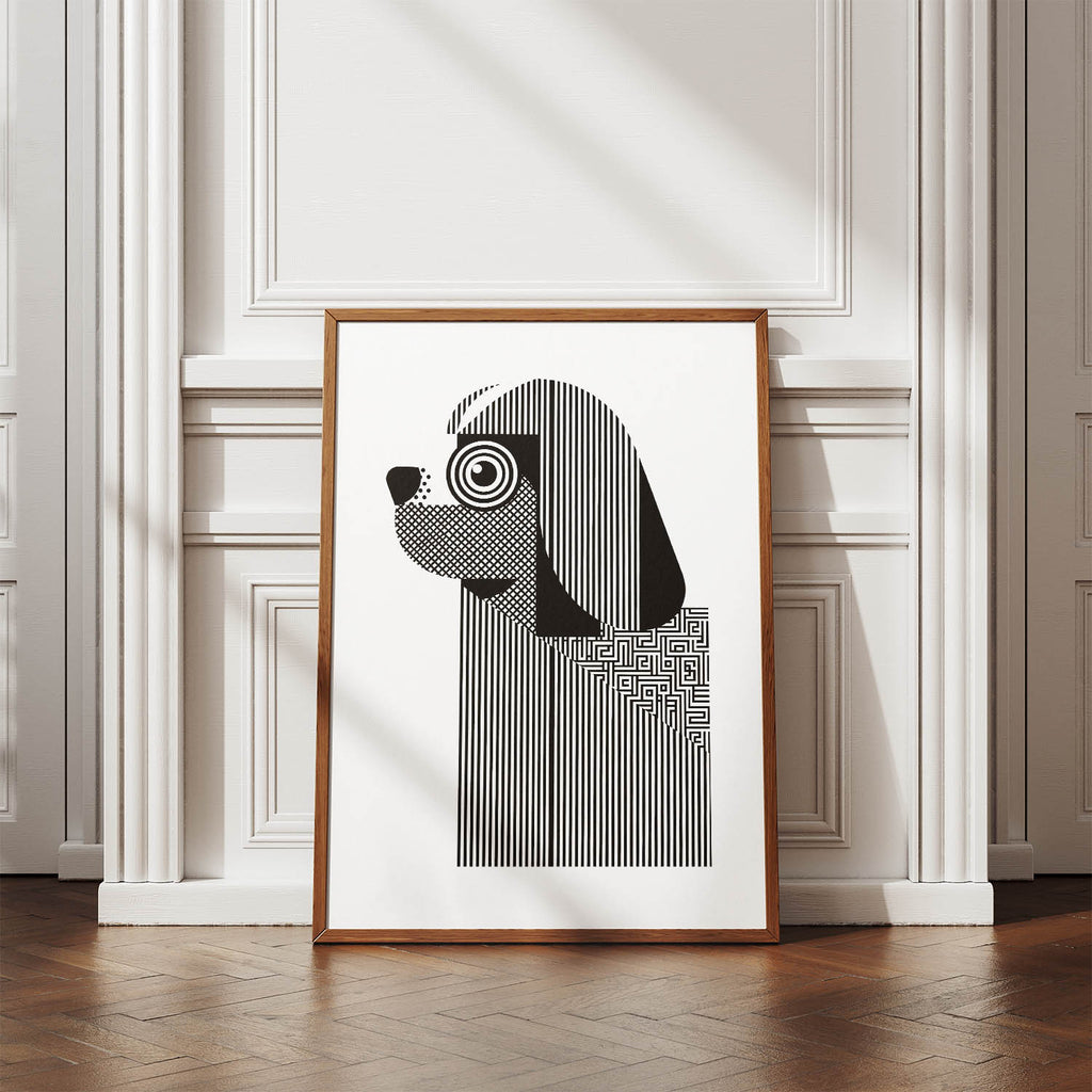 Lhasa Apso Geometric Line Art mockup