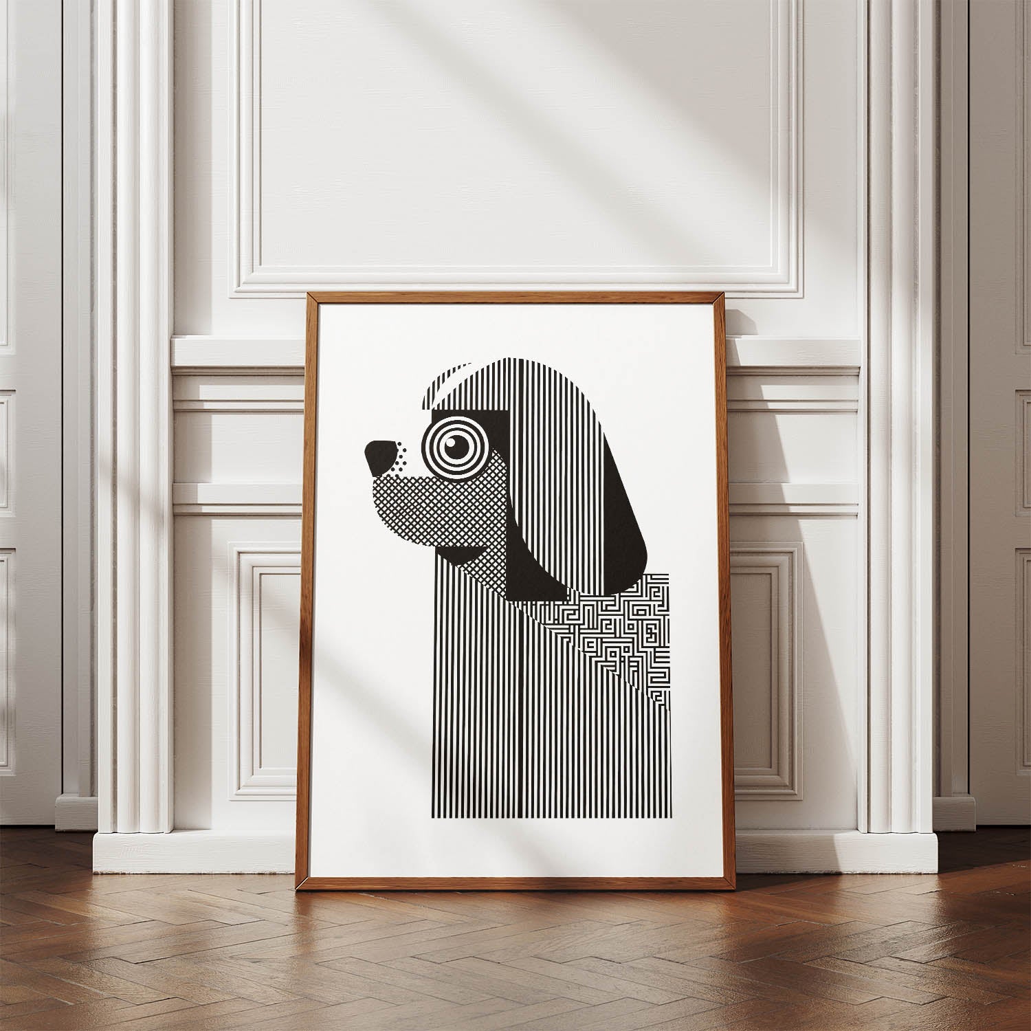 Lhasa Apso Geometric Line Art mockup