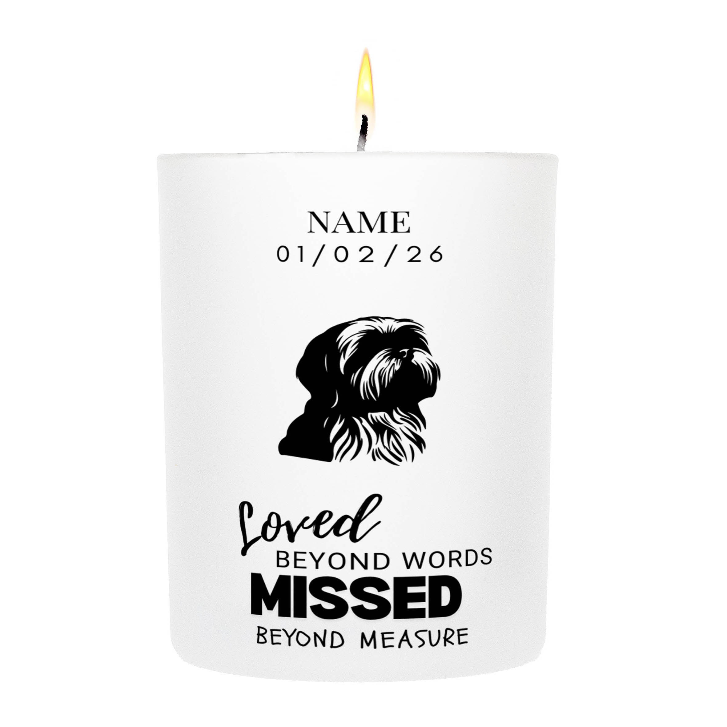 Lhaso Apso – Loved Beyond Words, Missed Beyond Measure Custom Candle