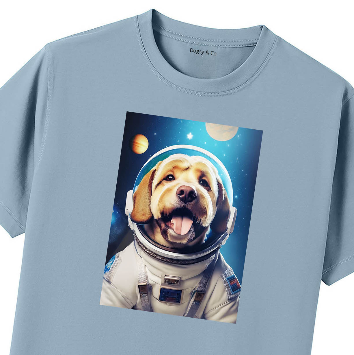 Blue T-Shirt Close Up