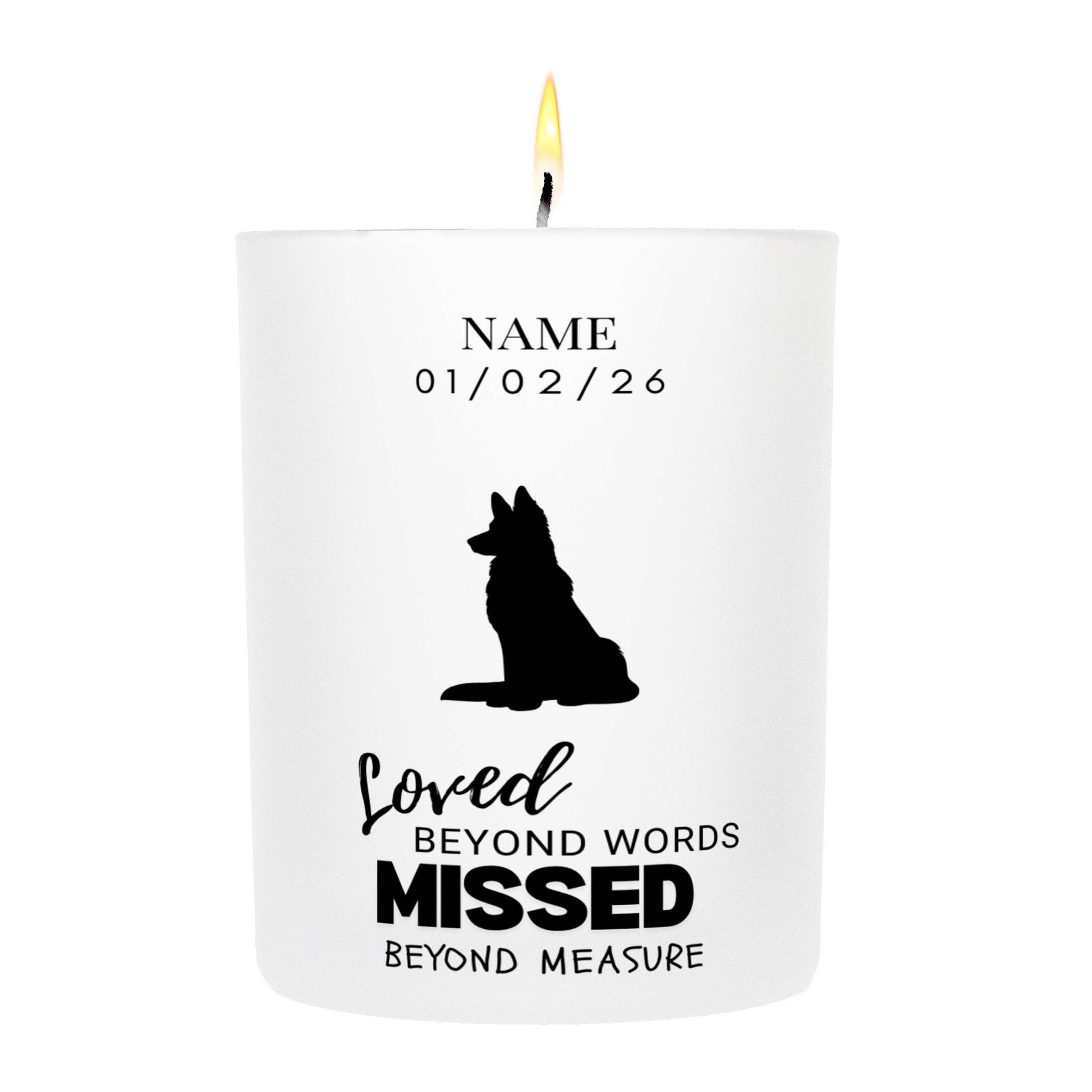 Malinois – Loved Beyond Words, Missed Beyond Measure Custom Candle
