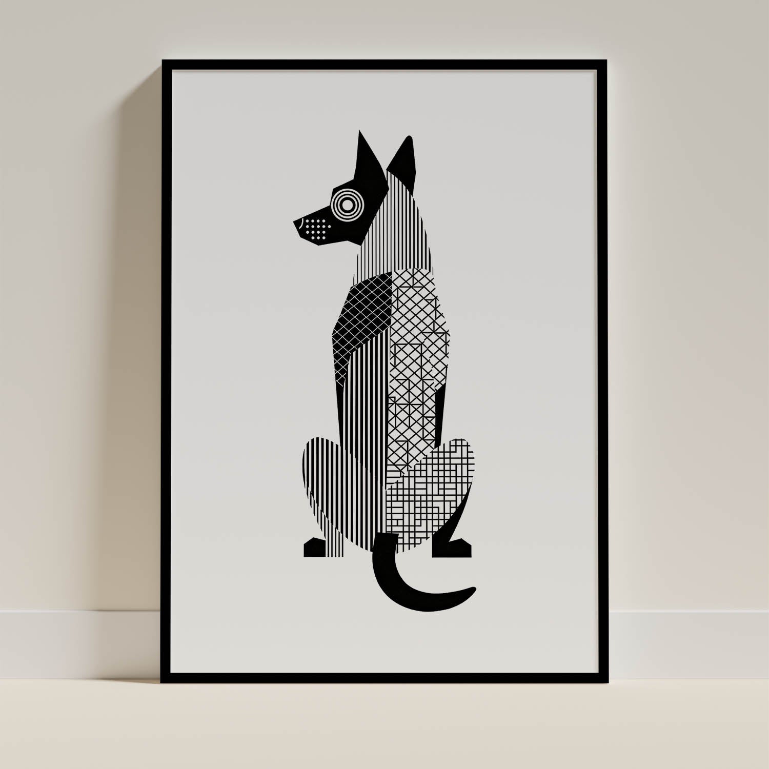 Malinois Geometric Line Art mockup