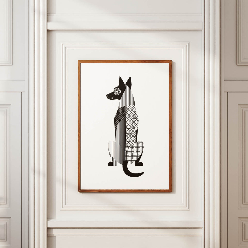 Malinois Geometric Line Art mockup