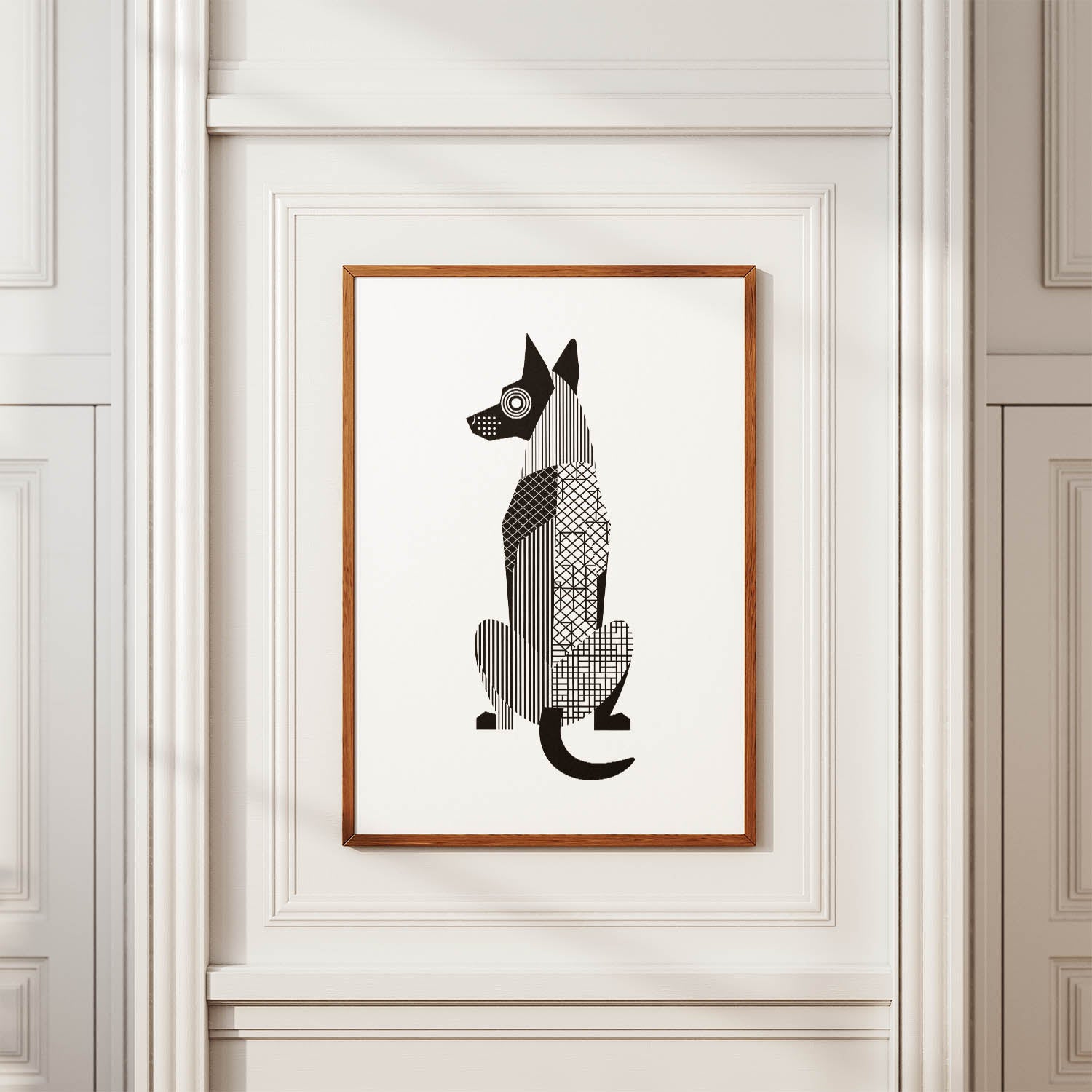 Malinois Geometric Line Art mockup