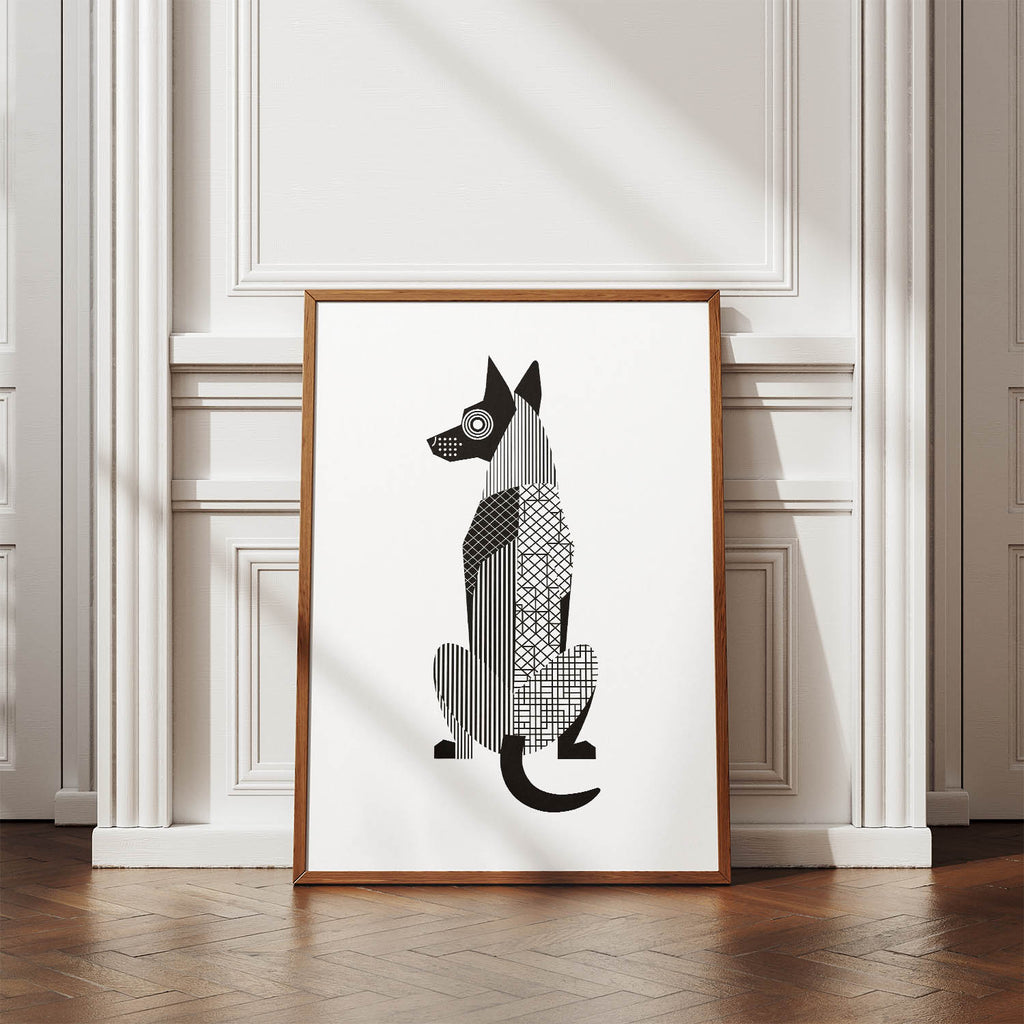 Malinois Geometric Line Art mockup