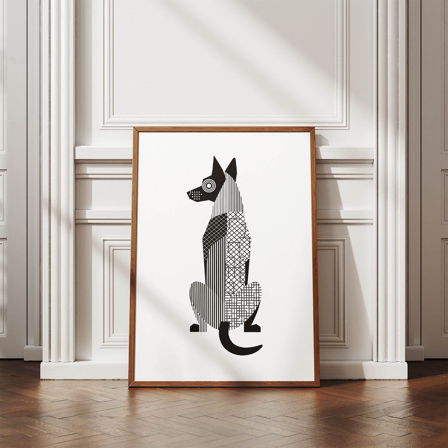 Malinois Geometric Line Art mockup