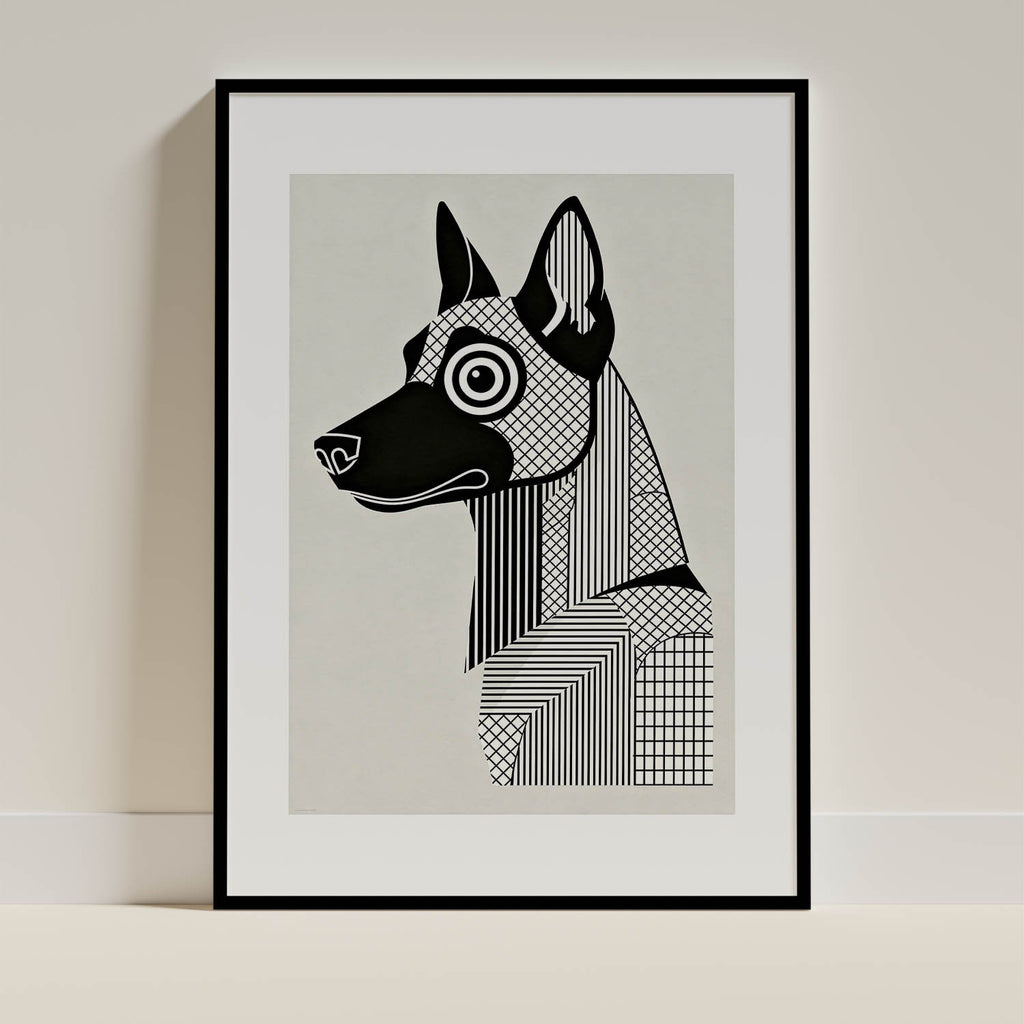 Malinois Geometric Line Art mockup