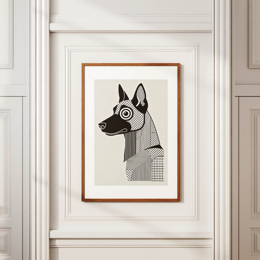 Malinois Geometric Line Art mockup