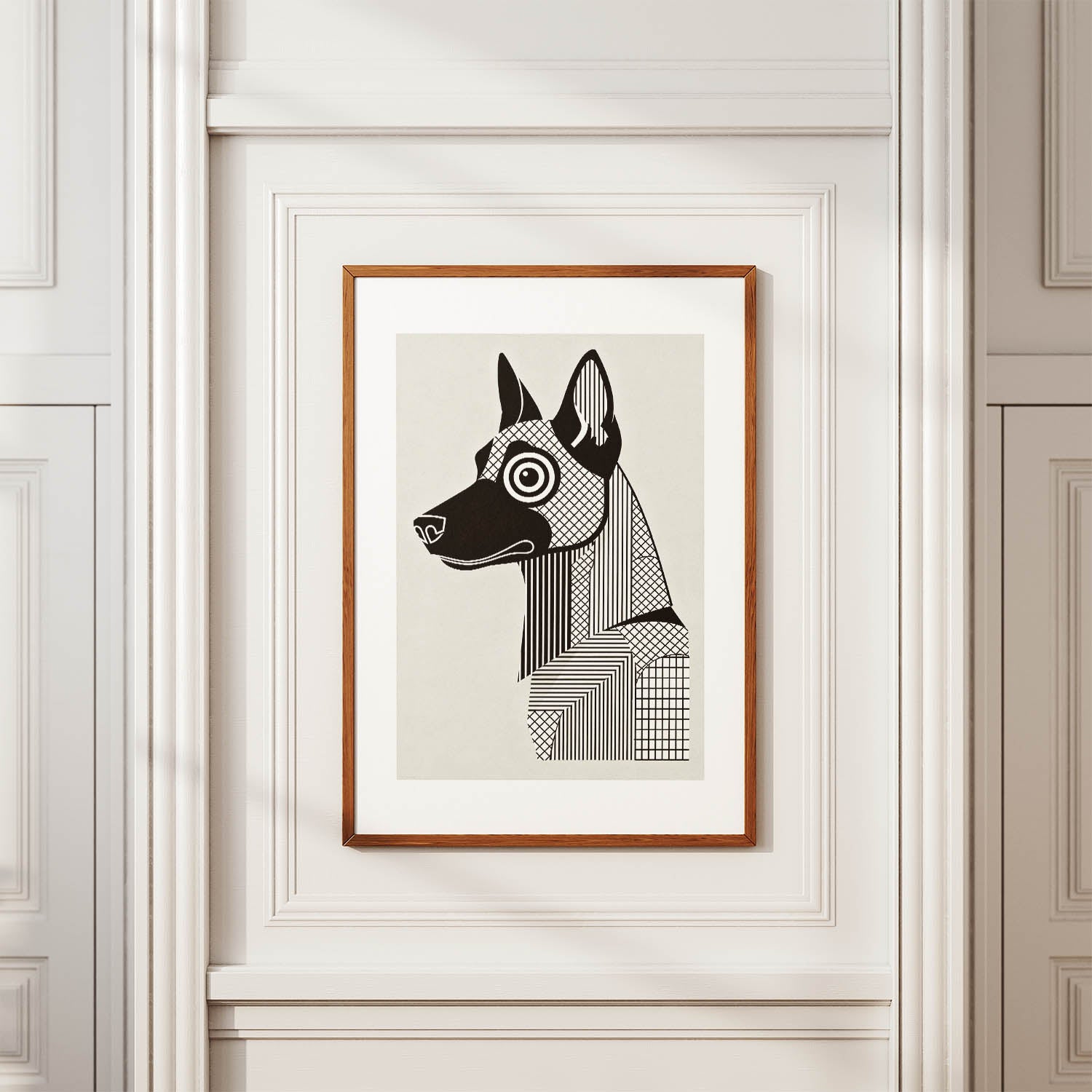 Malinois Geometric Line Art mockup