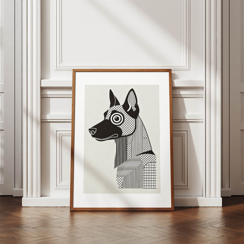 Malinois Geometric Line Art mockup