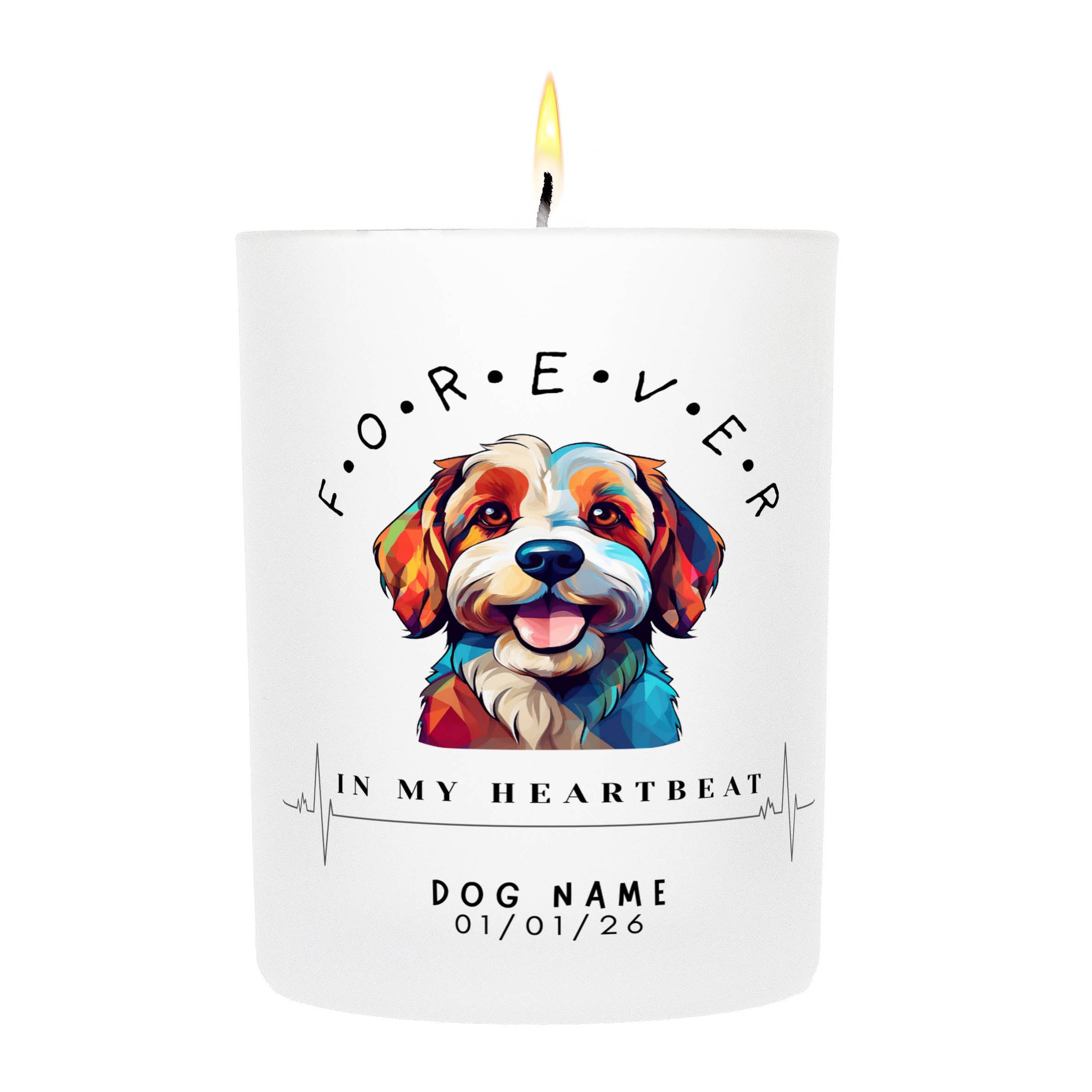 Maltese – Forever in My Heartbeat Custom Candle
