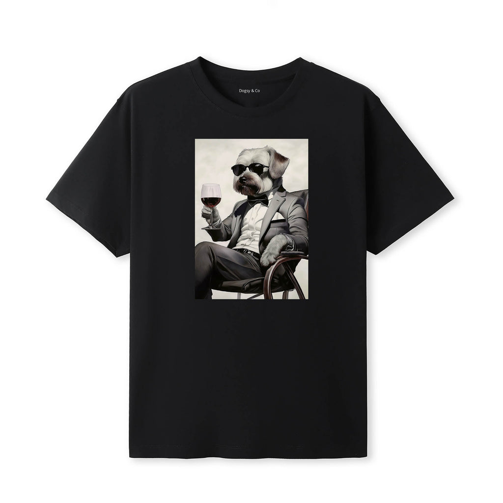 Maltese distinguished gentleman dog t-shirt - black