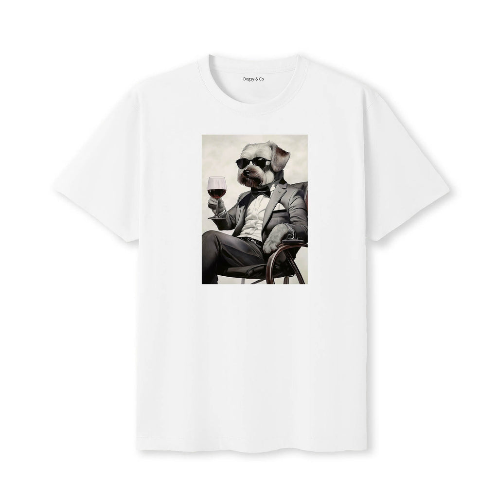 Maltese distinguished gentleman dog t-shirt - white