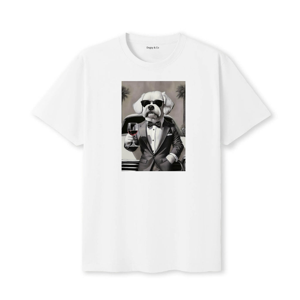 Maltese distinguished gentleman dog t-shirt - white