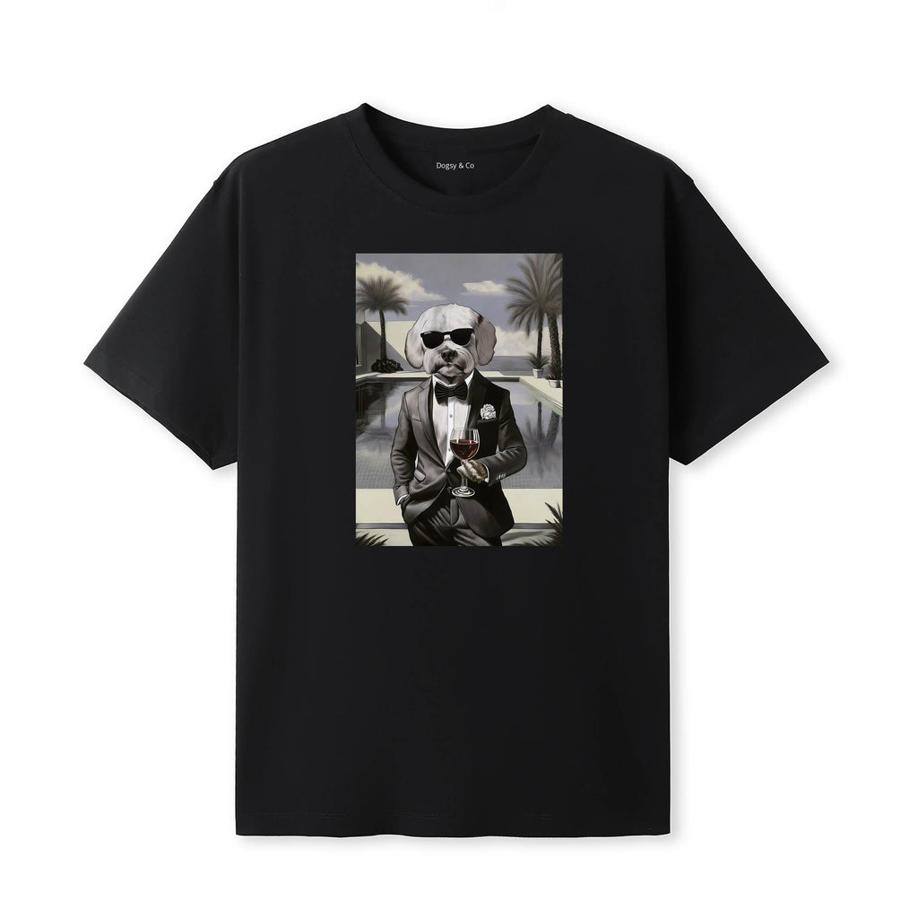 Maltese distinguished gentleman dog t-shirt - black