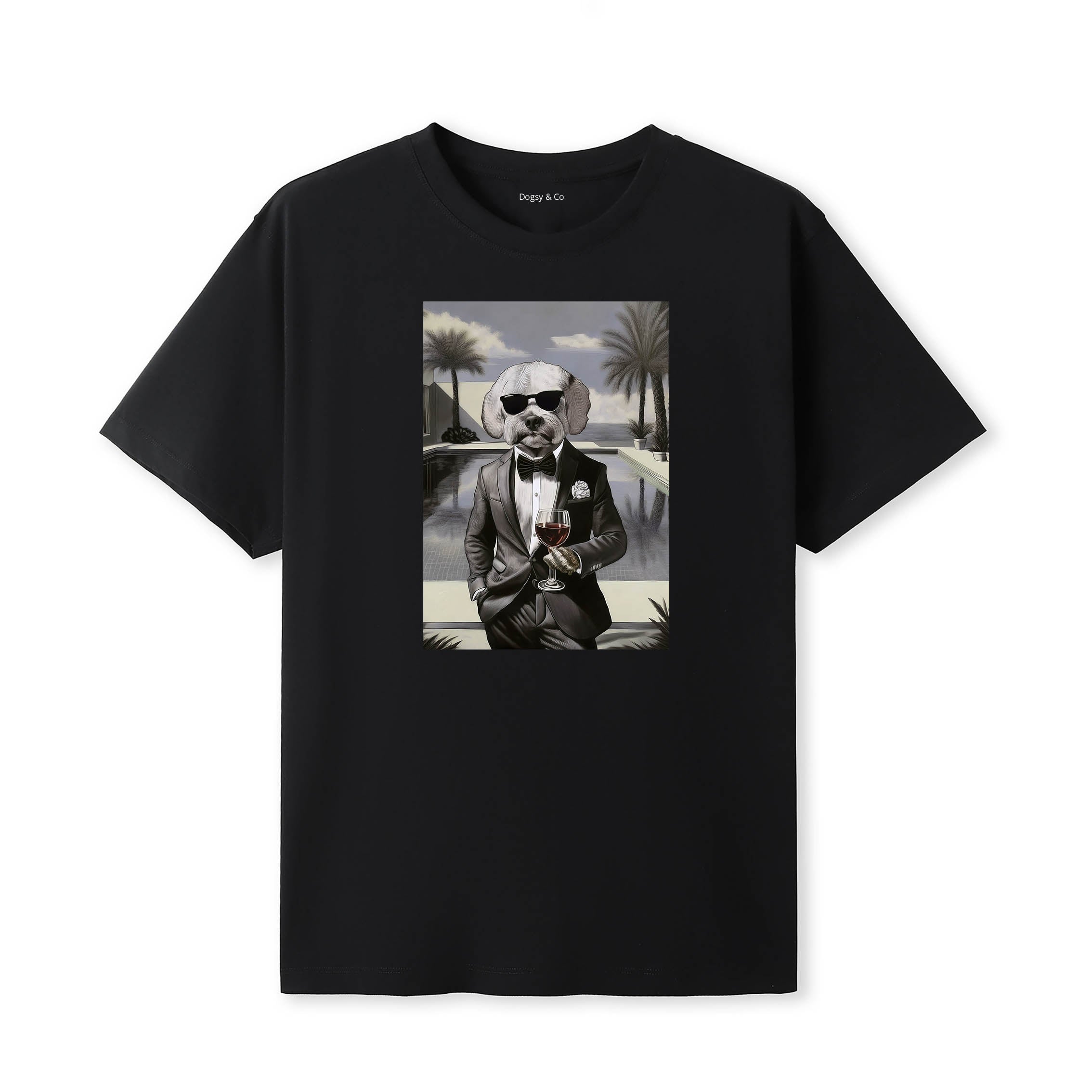 Maltese distinguished gentleman dog t-shirt - black