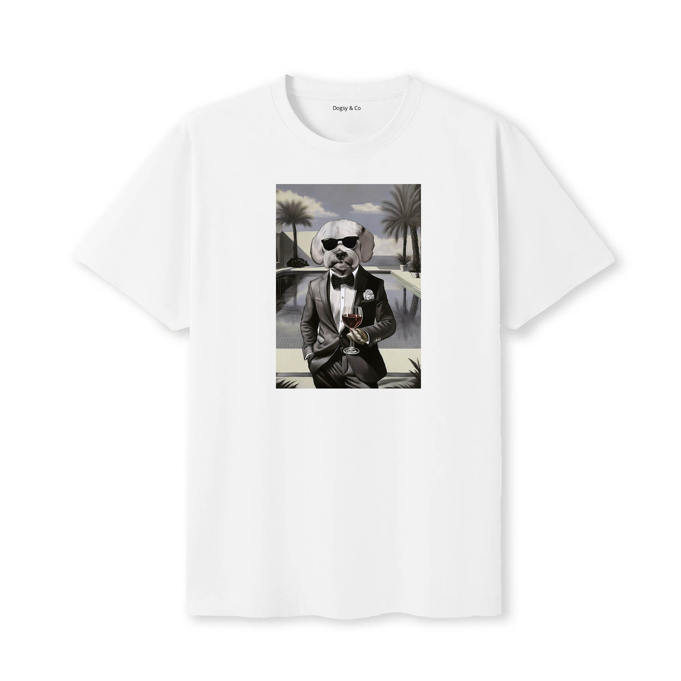 Maltese distinguished gentleman dog t-shirt - white
