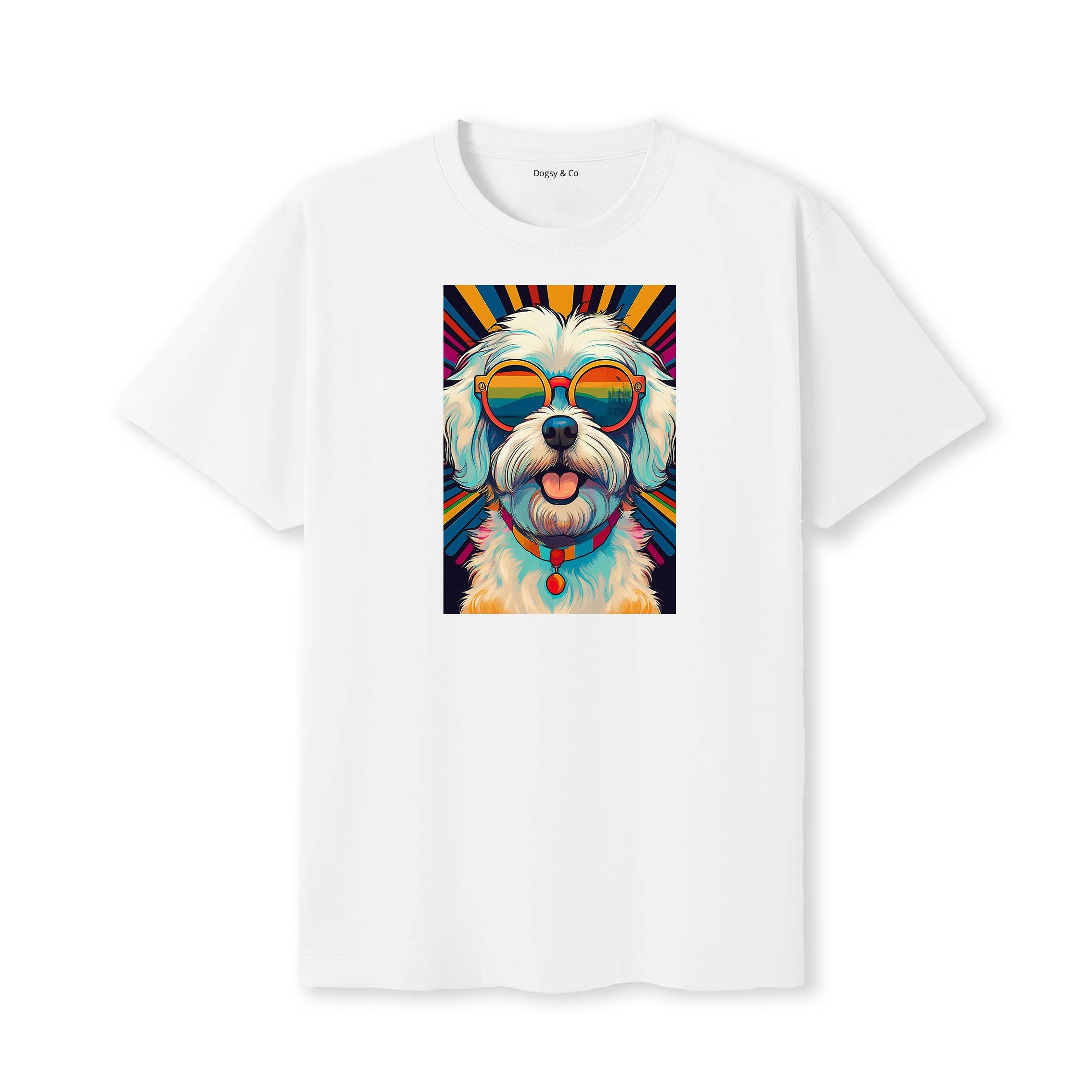Maltese Sunnies Dog T-Shirt White
