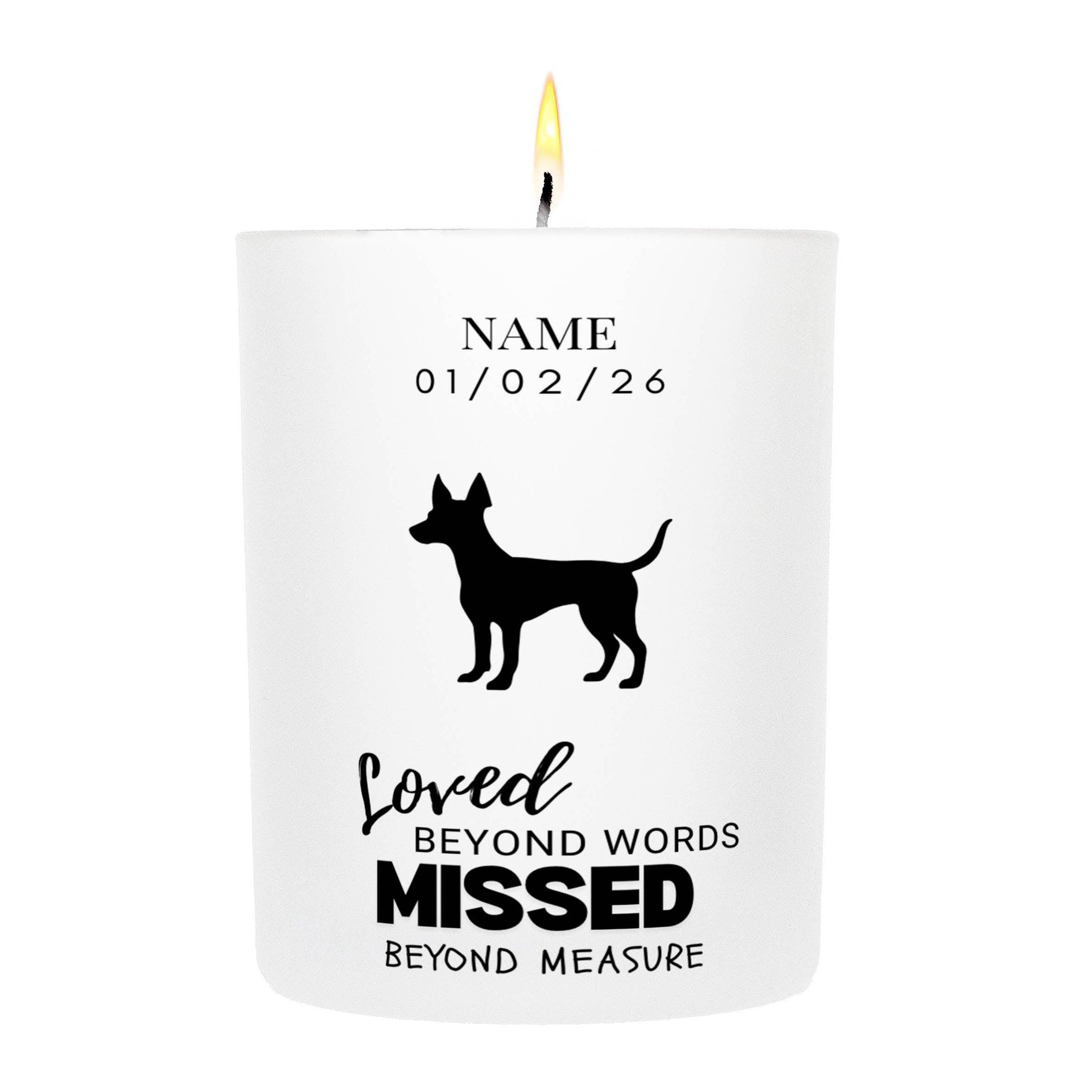 Manchester Terrier – Loved Beyond Words, Missed Beyond Measure Custom Candle