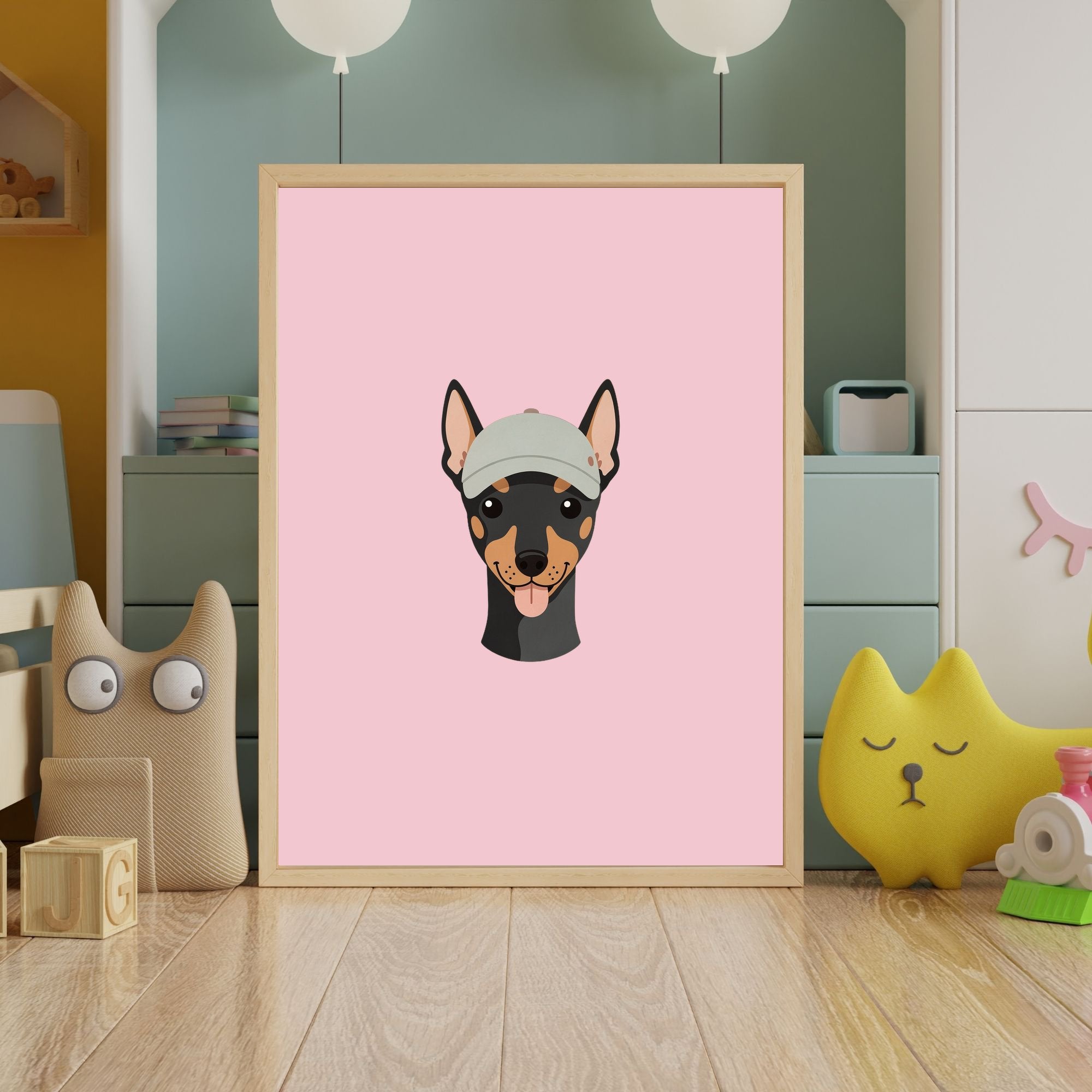 Manchester Terrier Kids Nursery Wall Art Print Bundle — 22 Dog Costume Designs, 5 Colours, 6 Print Sizes | Digital Download