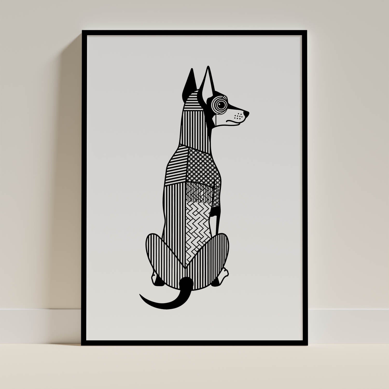 Manchester Terrier Geometric Line Art mockup
