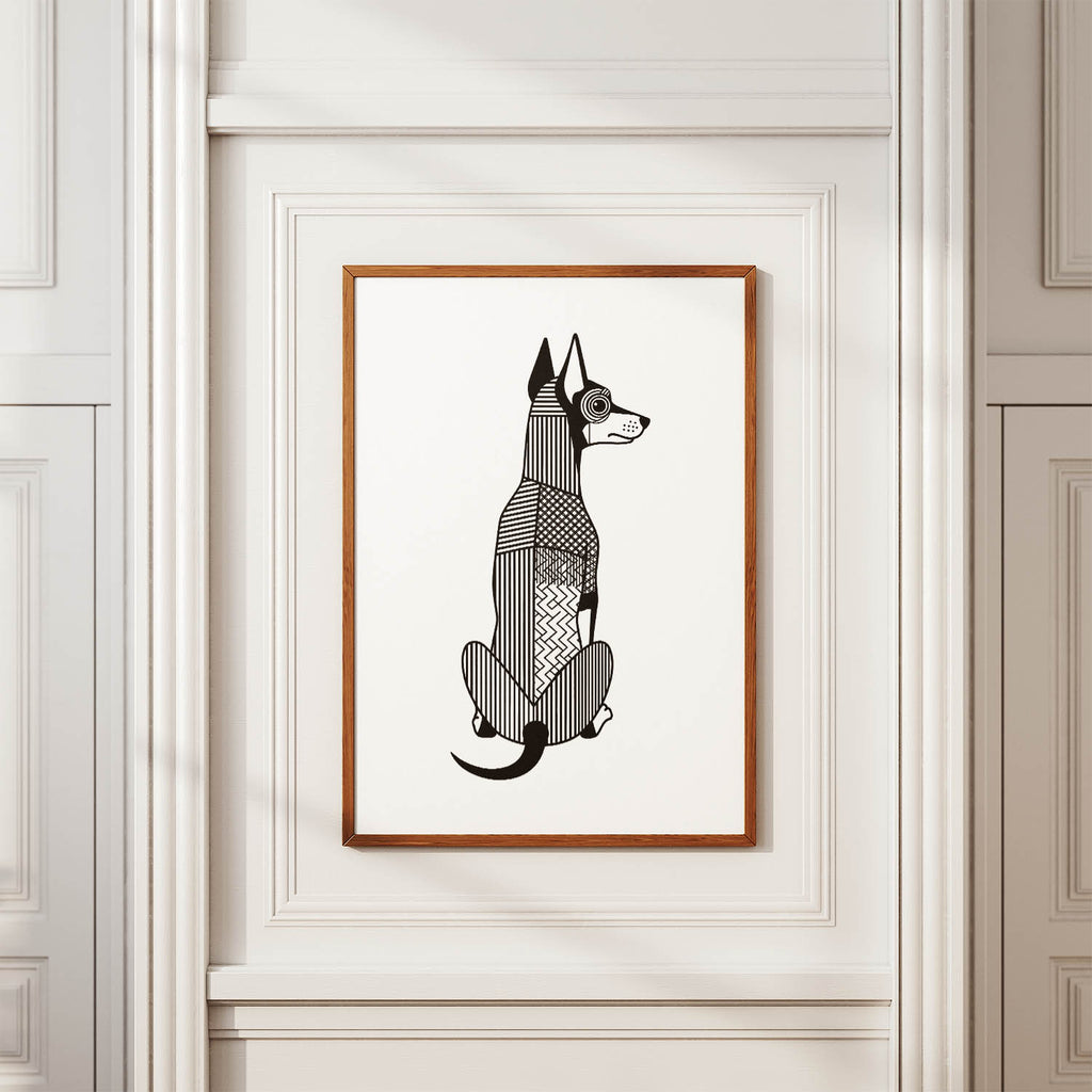 Manchester Terrier Geometric Line Art mockup