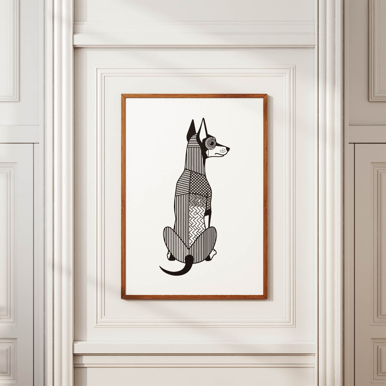 Manchester Terrier Geometric Line Art mockup