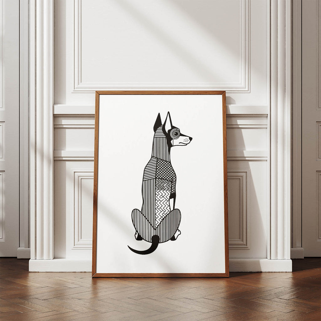 Manchester Terrier Geometric Line Art mockup