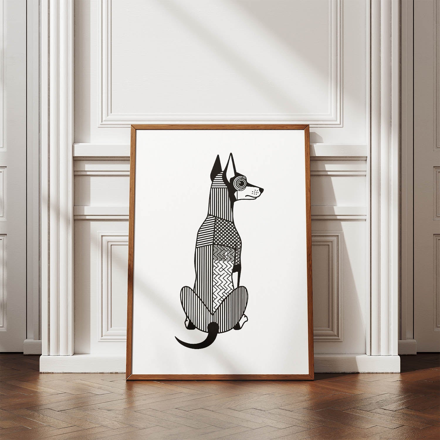 Manchester Terrier Geometric Line Art mockup