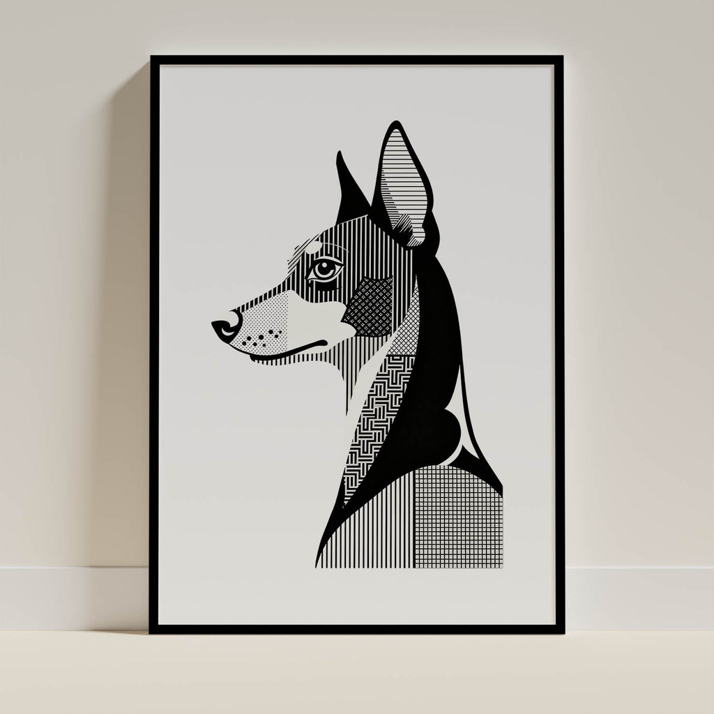 Manchester Terrier Geometric Line Art mockup