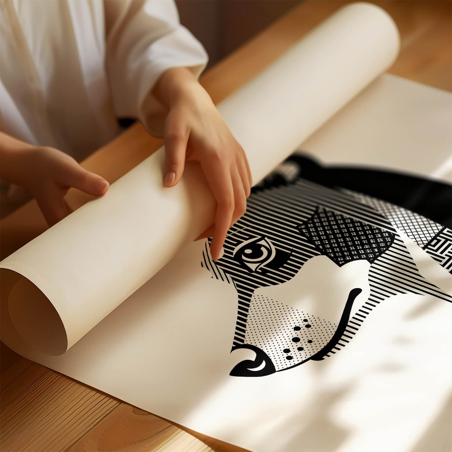 Manchester Terrier Geometric Line Art mockup