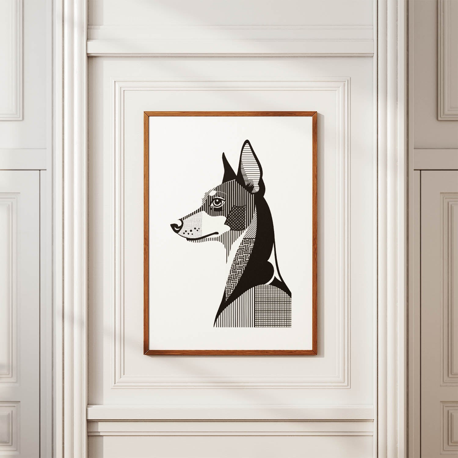 Manchester Terrier Geometric Line Art mockup