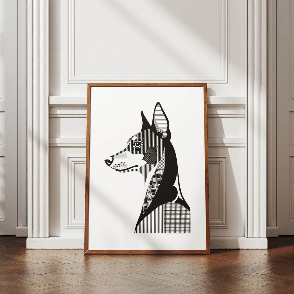 Manchester Terrier Geometric Line Art mockup