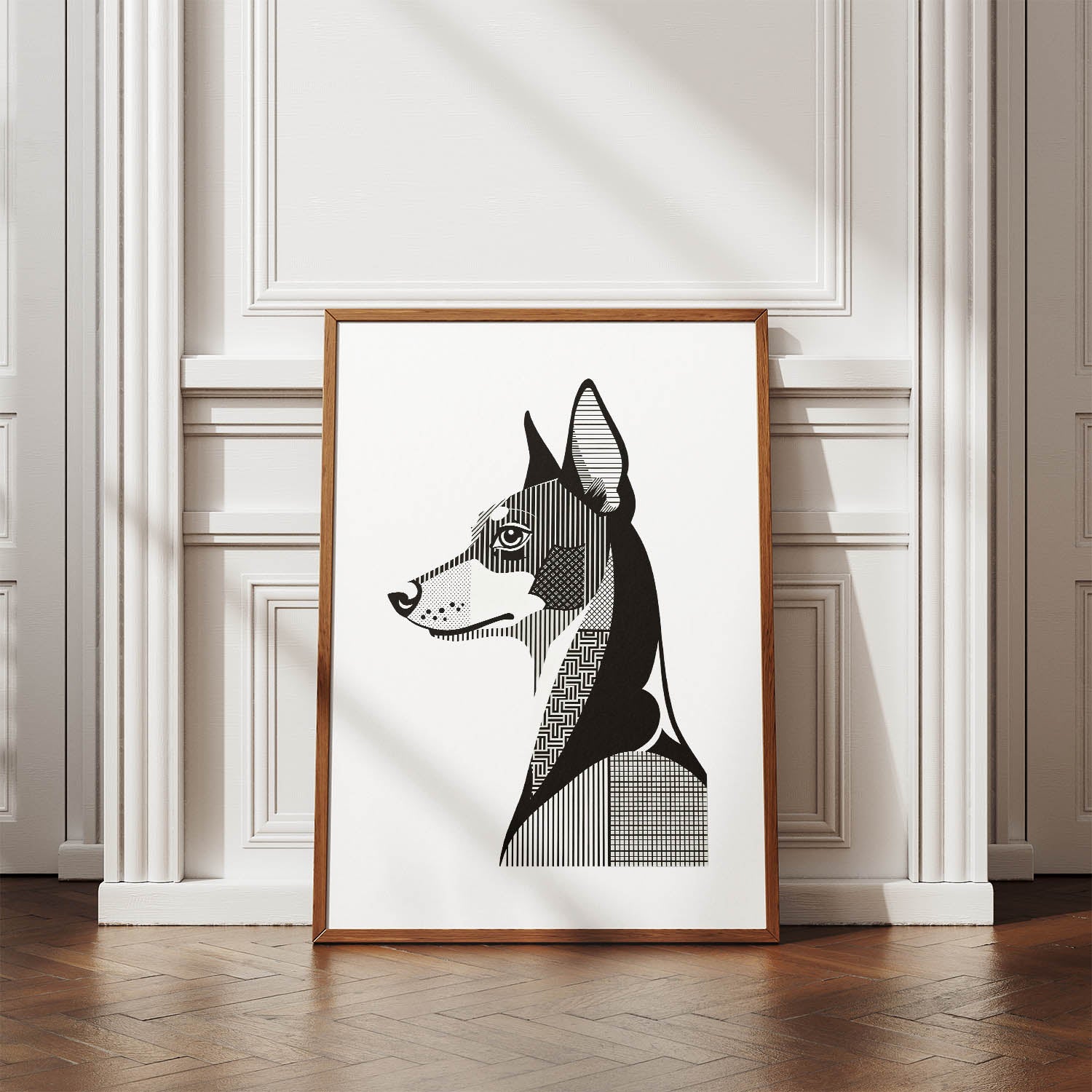 Manchester Terrier Geometric Line Art mockup