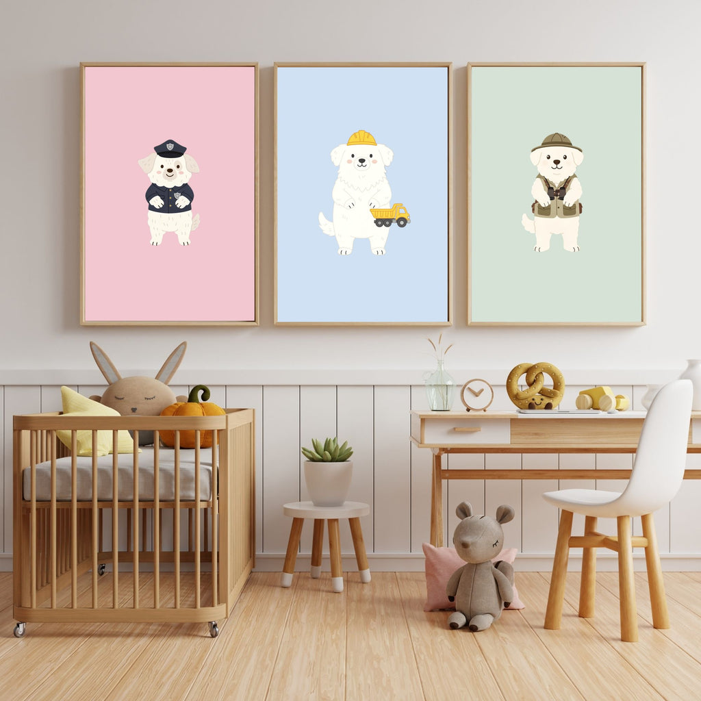 Maremma Kids Nursery Wall Art Print Bundle — 22 Dog Costume Designs, 5 Colours, 6 Print Sizes | Digital Download