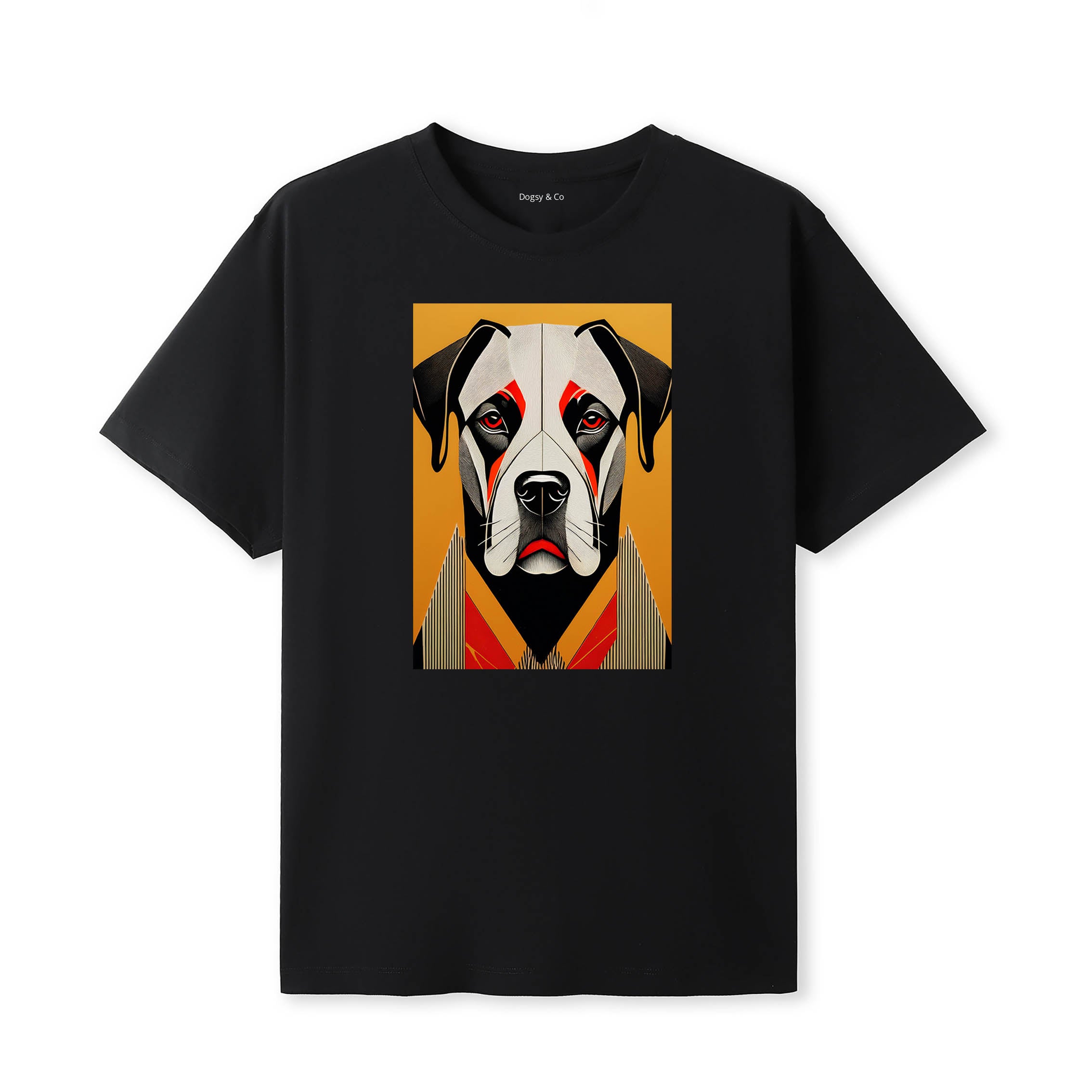 Mastiff Retro Geo Orange Dog T-Shirt | Dogsy & Co