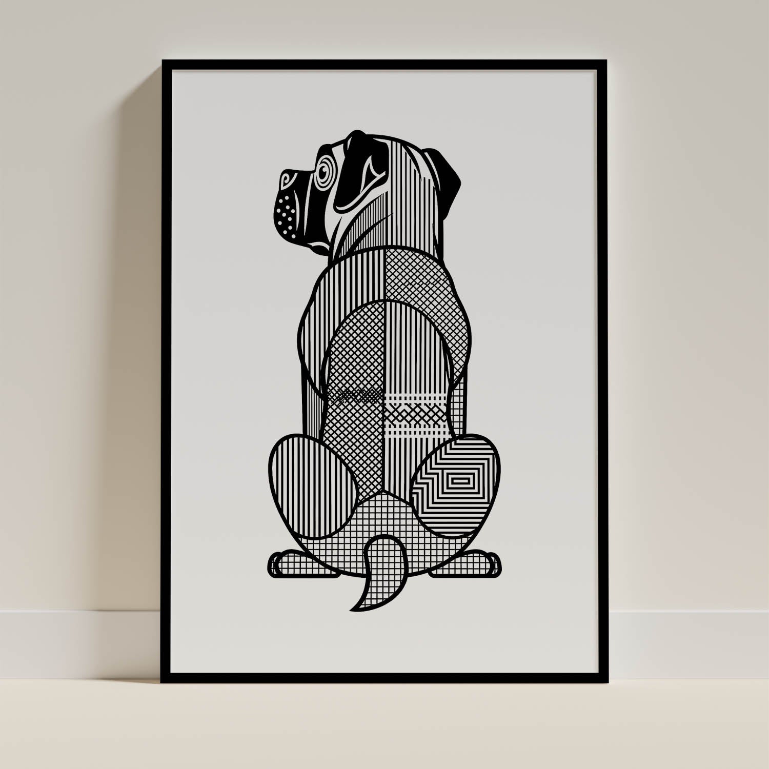 Mastiff Geometric Line Art mockup