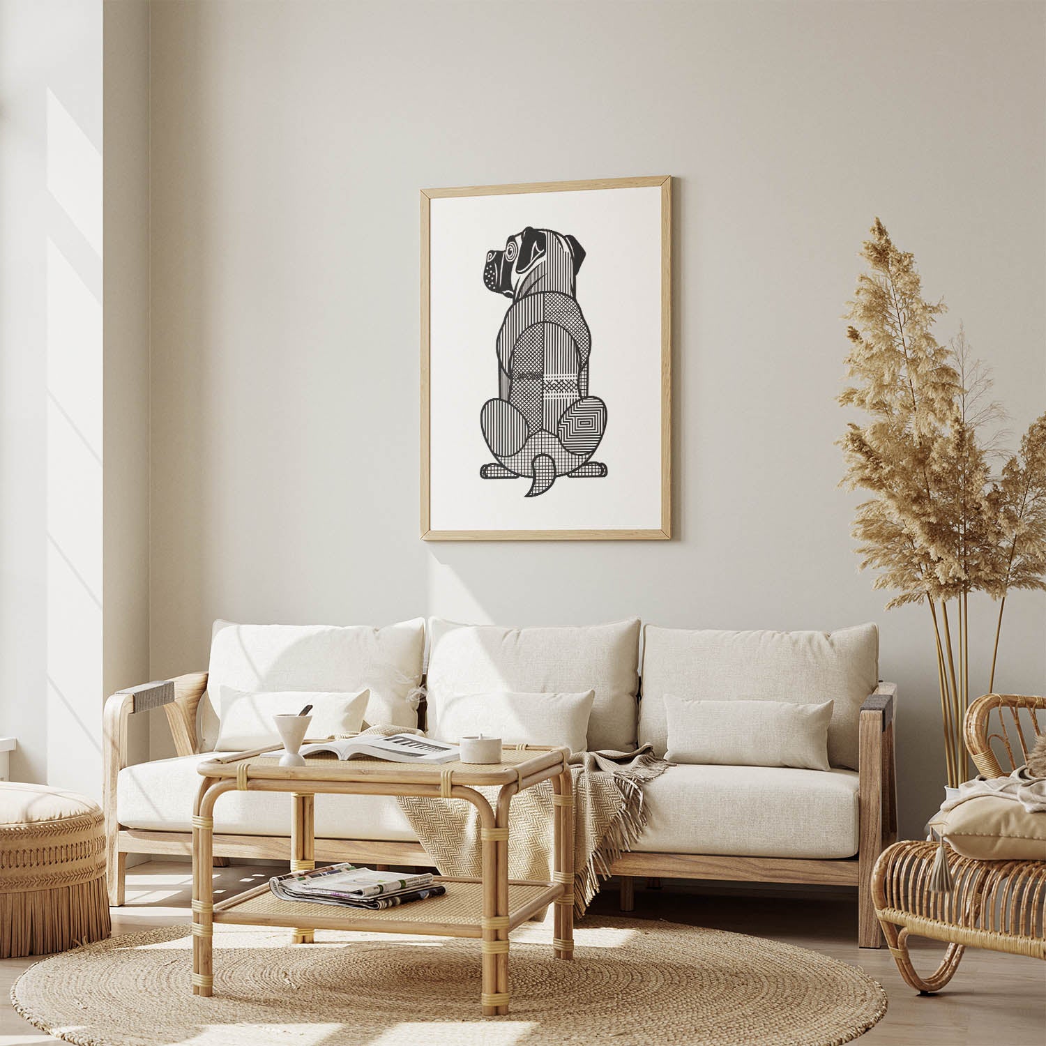Mastiff Geometric Line Art mockup