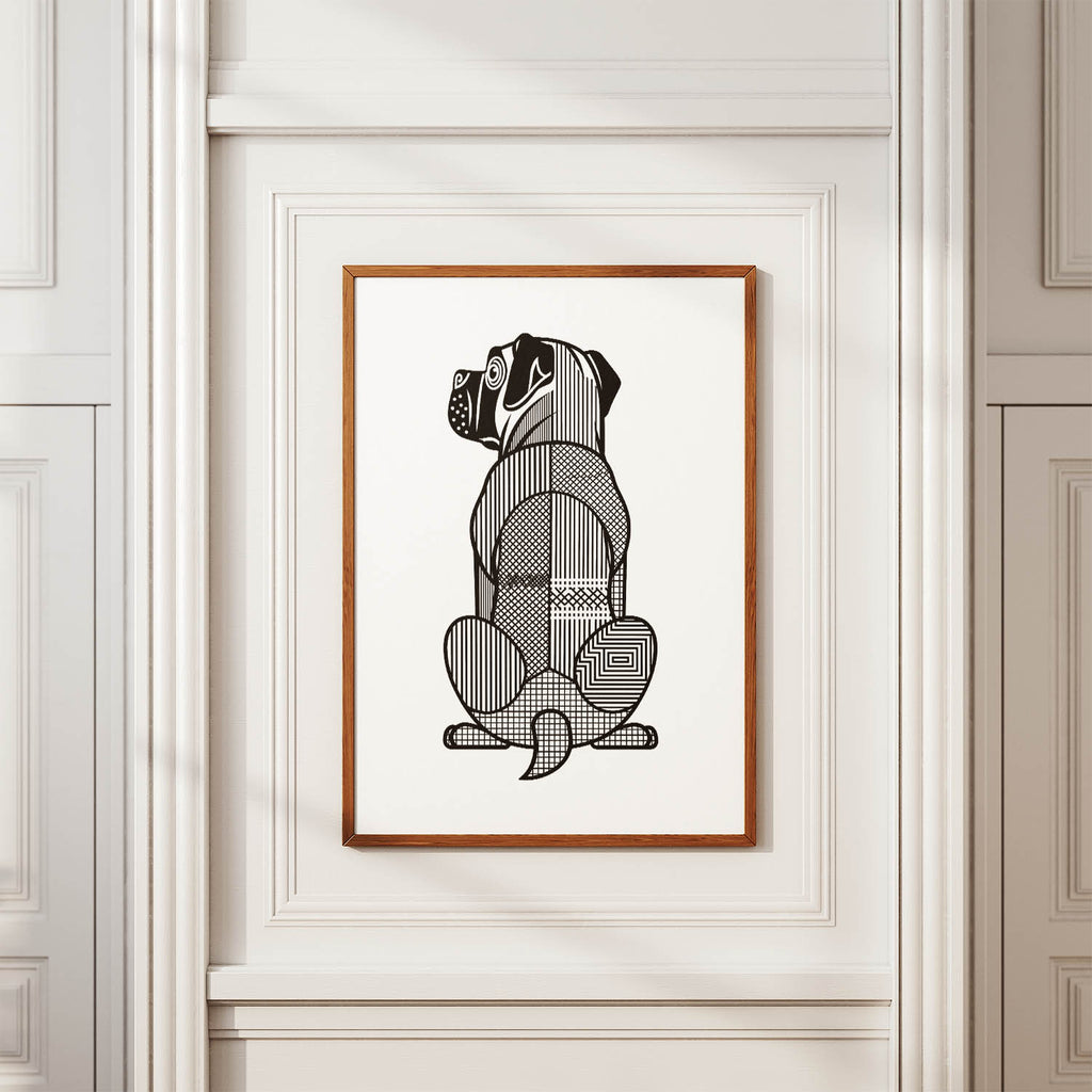 Mastiff Geometric Line Art mockup