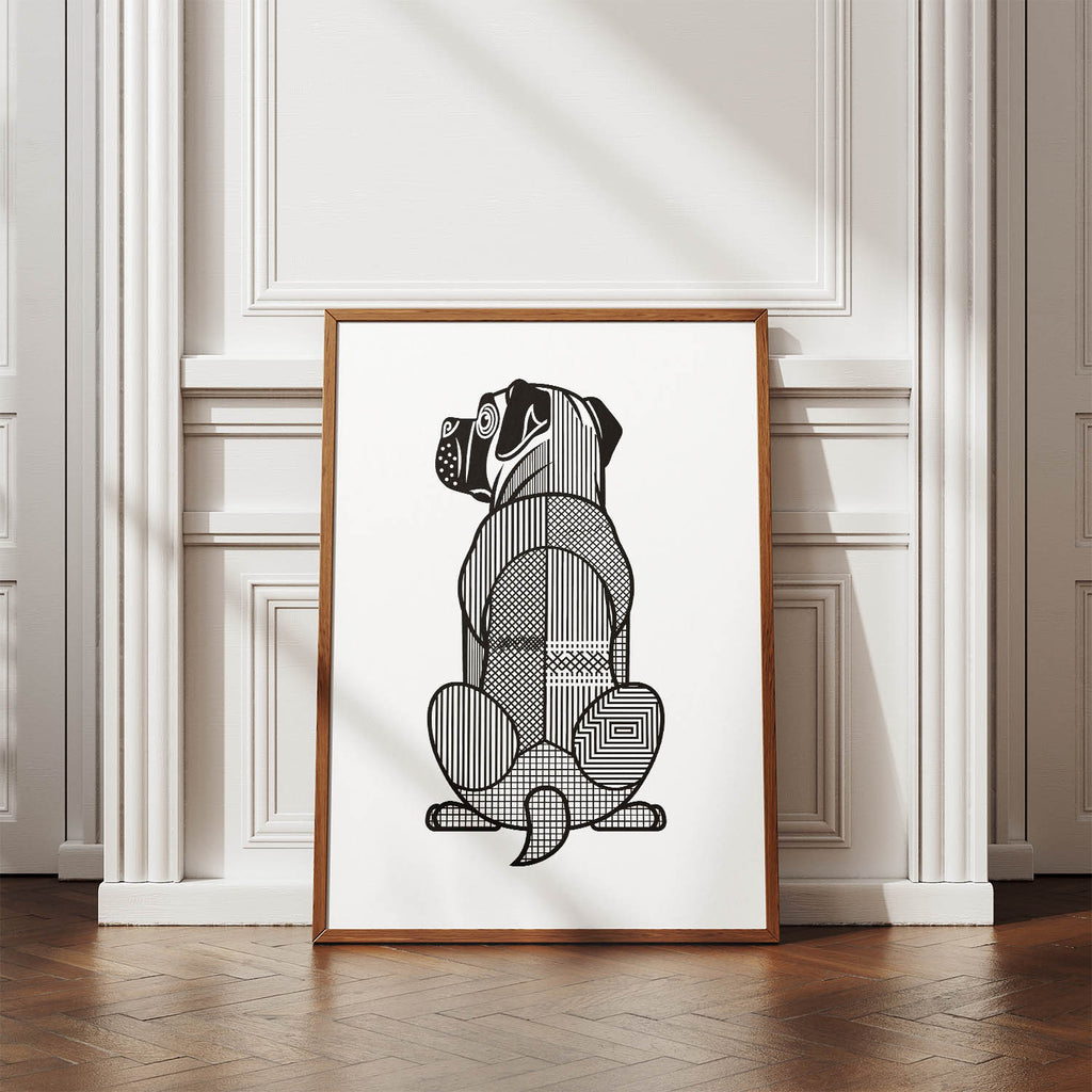Mastiff Geometric Line Art mockup