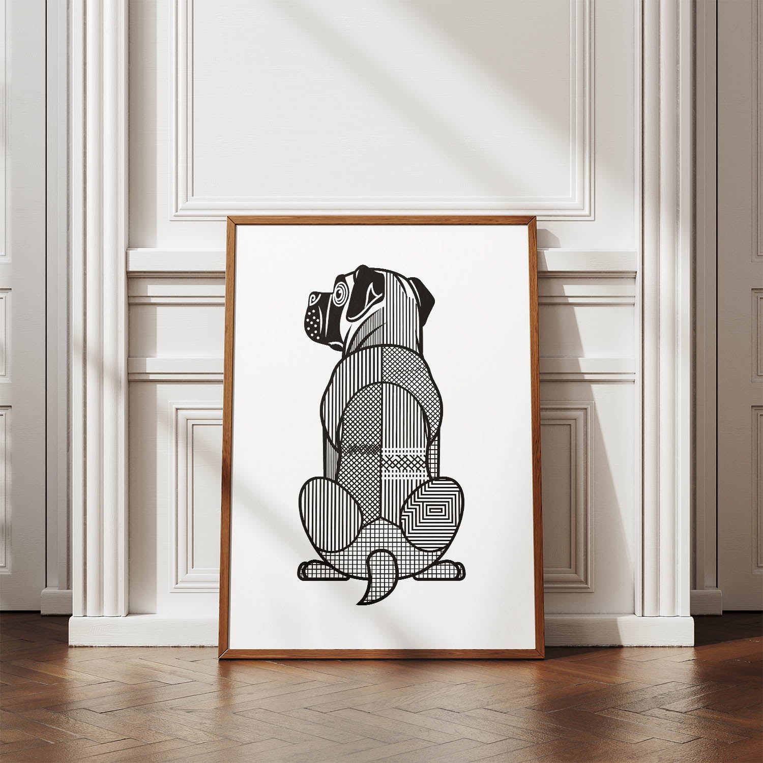 Mastiff Geometric Line Art mockup