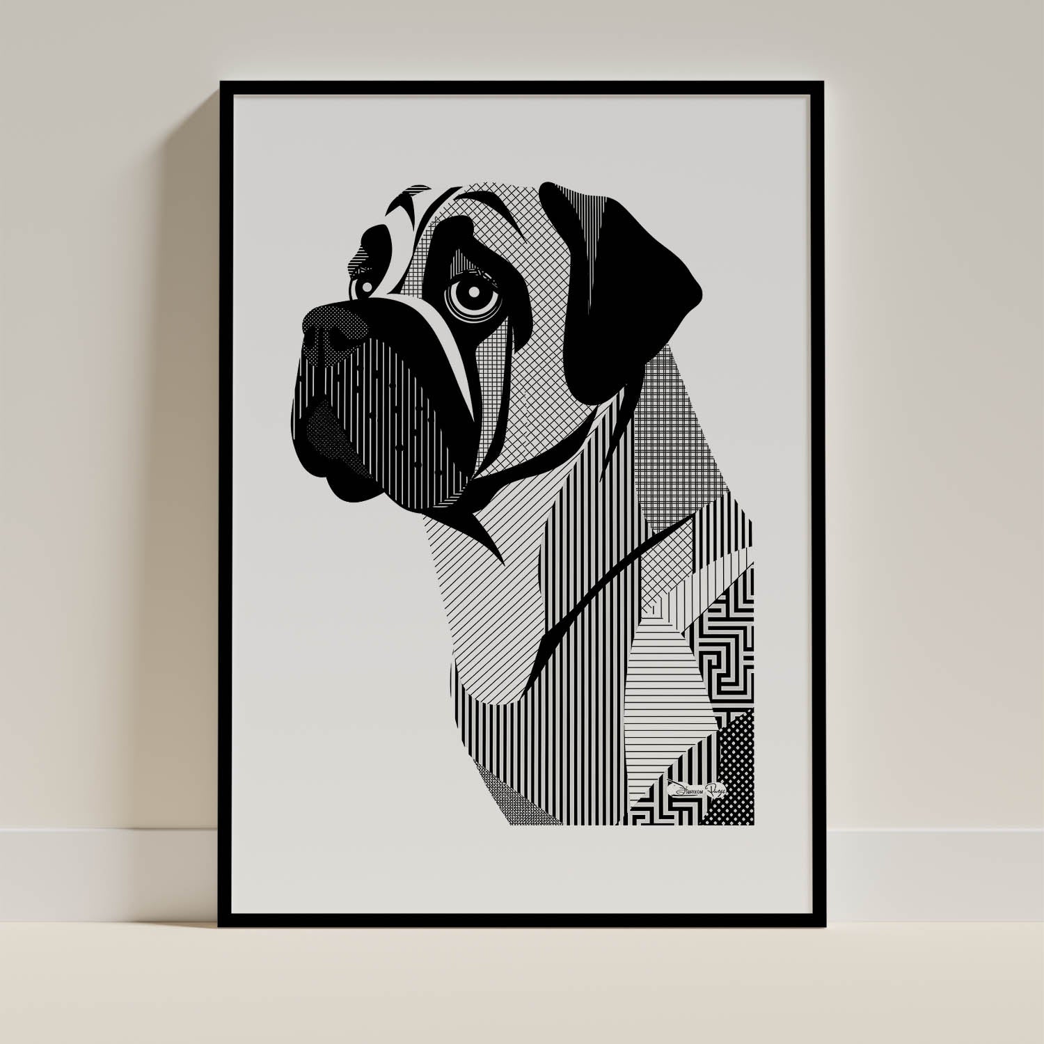 Mastiff Geometric Line Art mockup
